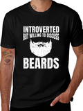 Introverted Beards Graphic Tee - Black Cotton T-Shirt
