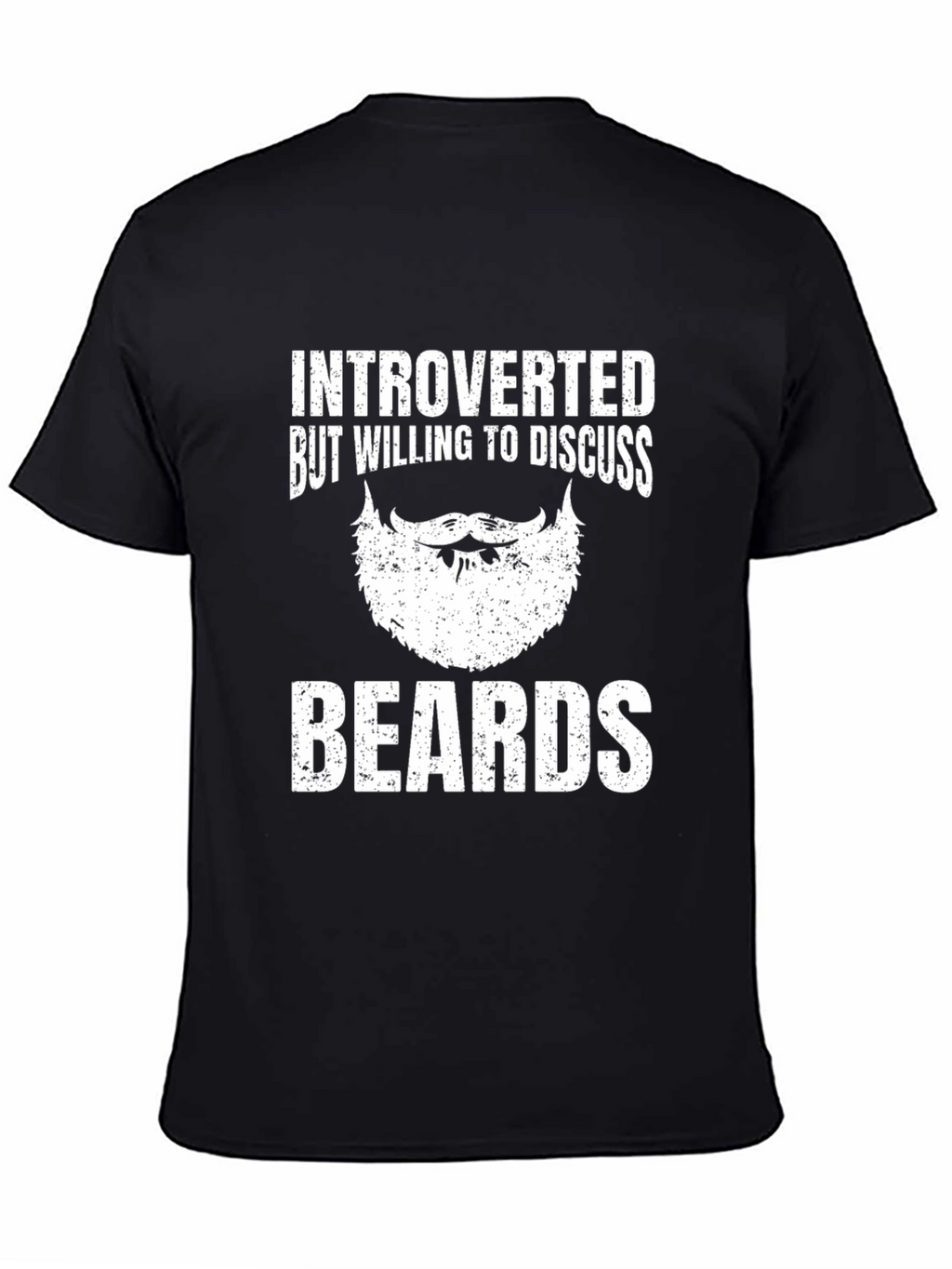 Introverted Beards Graphic Tee - Black Cotton T-Shirt
