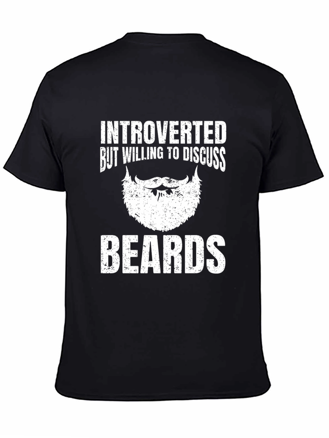 Introverted Beards Graphic Tee - Black Cotton T-Shirt