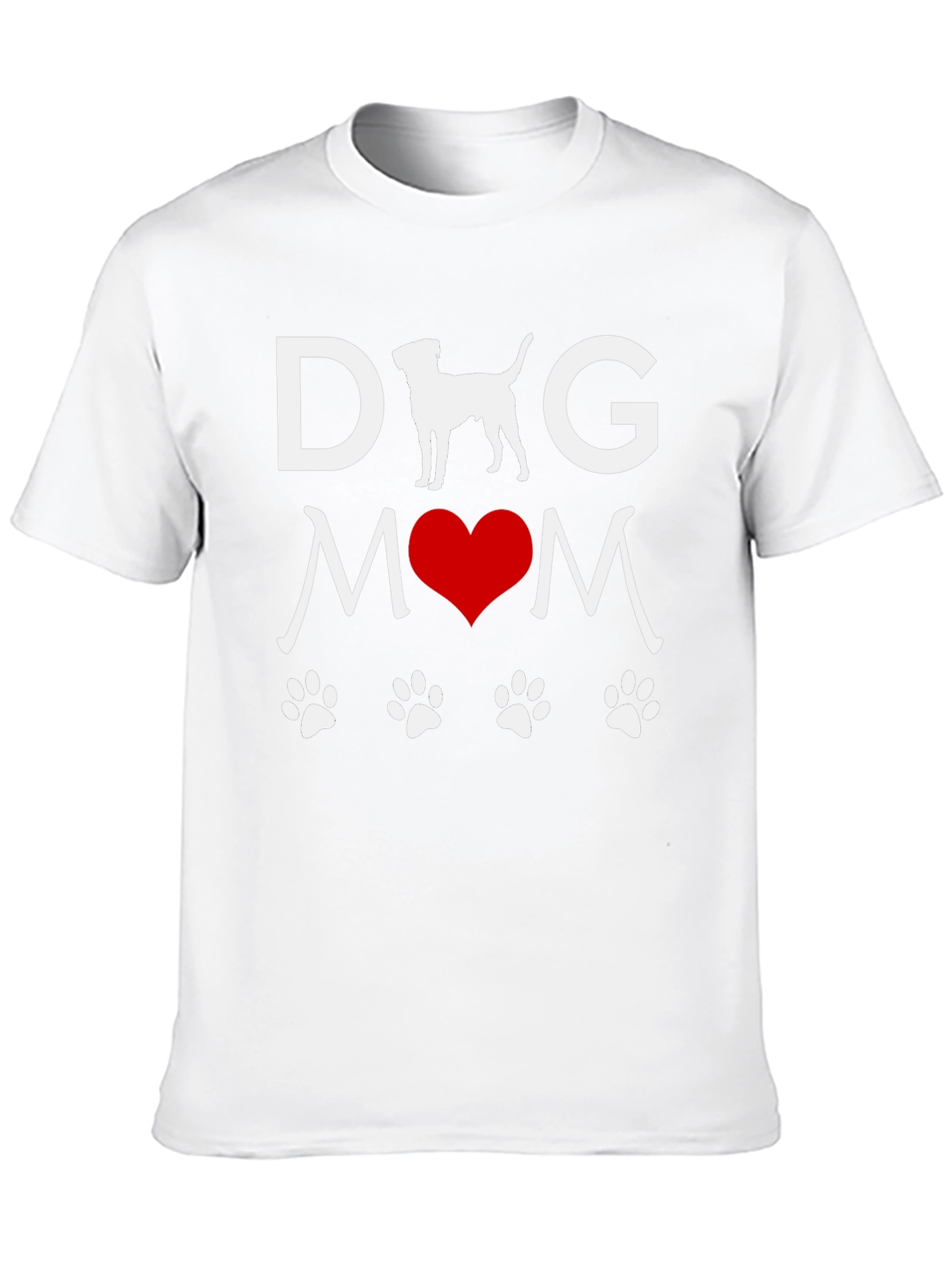Dog Mom Tee - Paw Print Heart Design