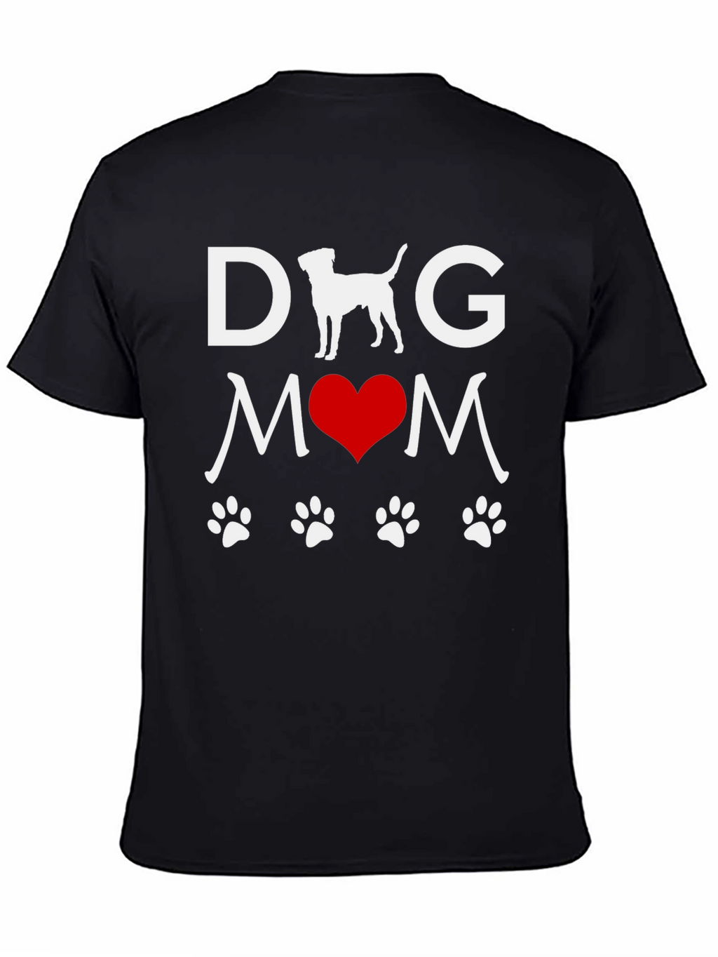 Dog Mom Tee - Paw Print Heart Design