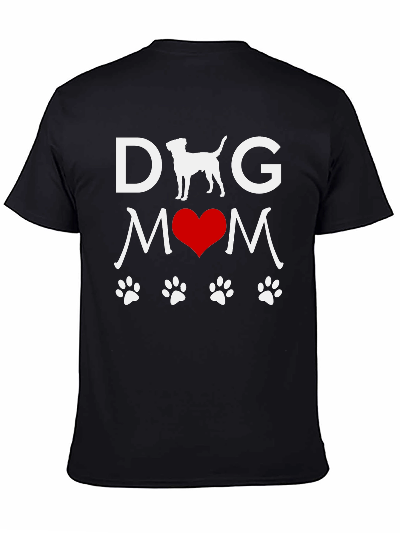 Dog Mom Tee - Paw Print Heart Design