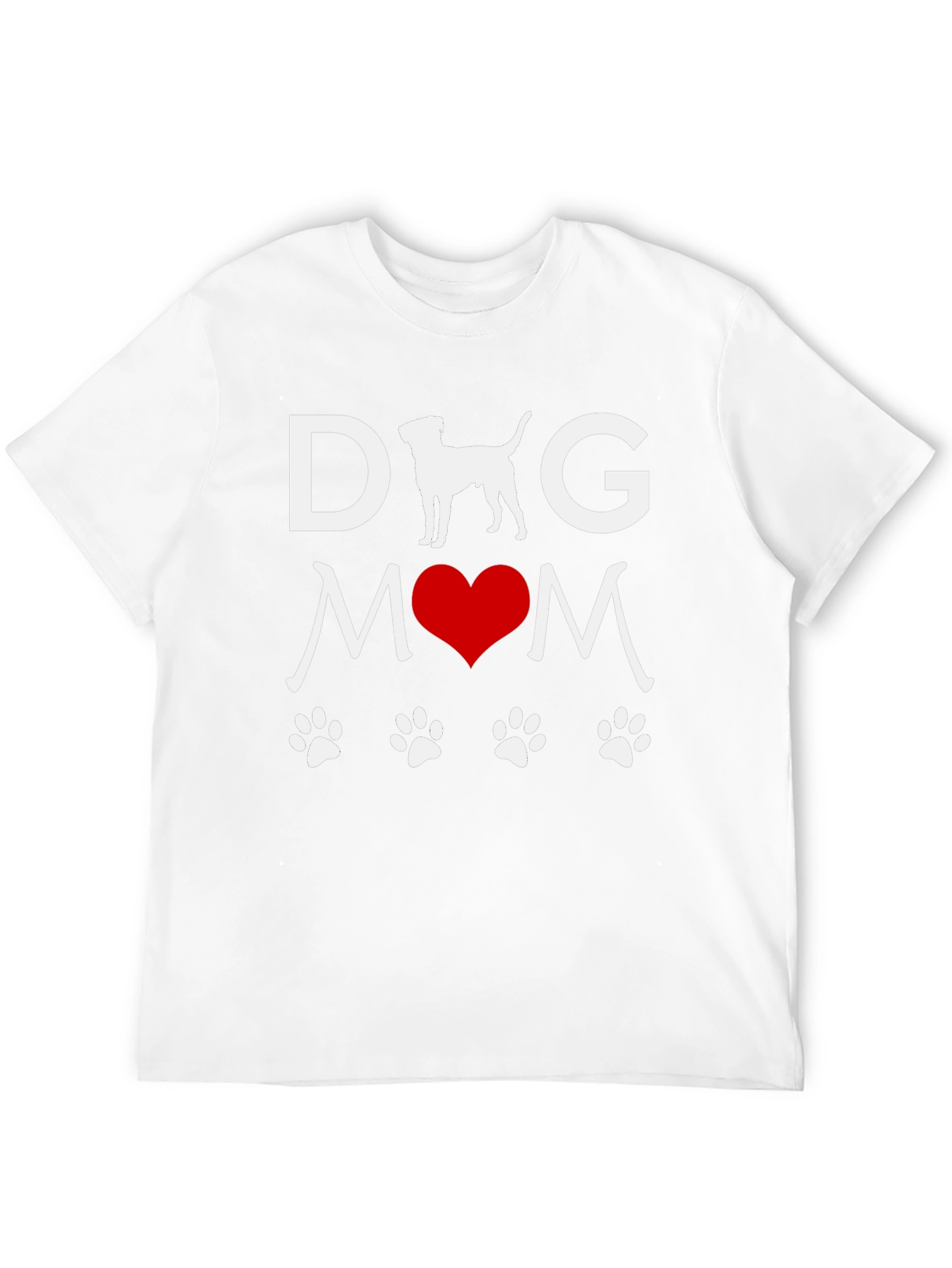 Dog Mom Tee - Paw Print Heart Design