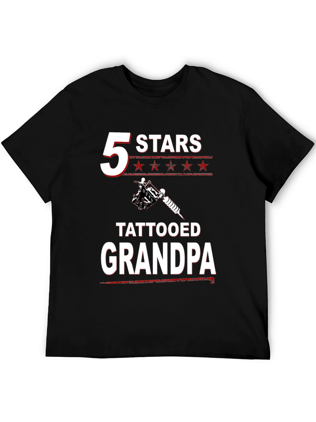 Tattooed Grandpa T-Shirt - 5 Stars Grandfather Gift