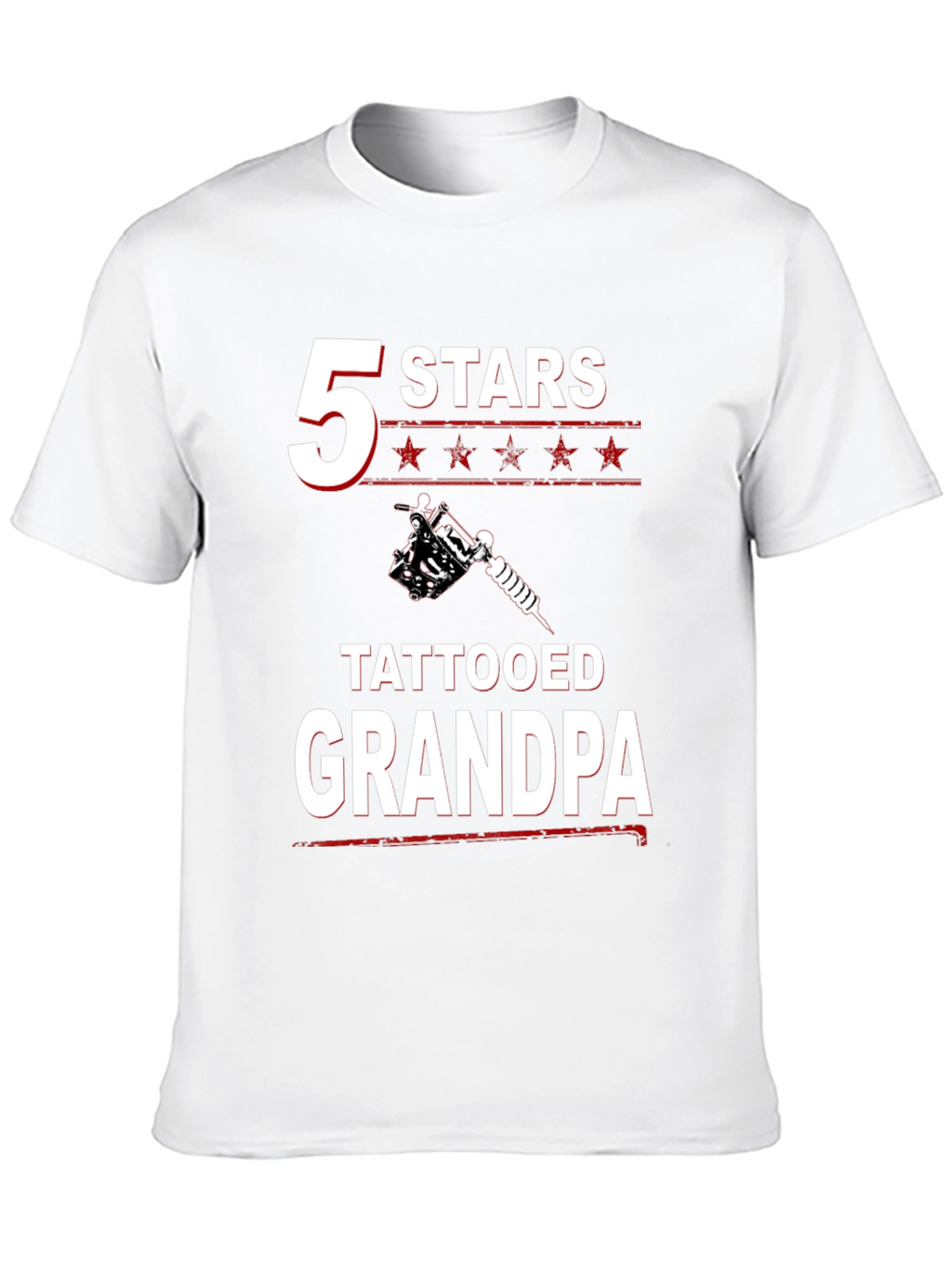 Tattooed Grandpa T-Shirt - 5 Stars Grandfather Gift