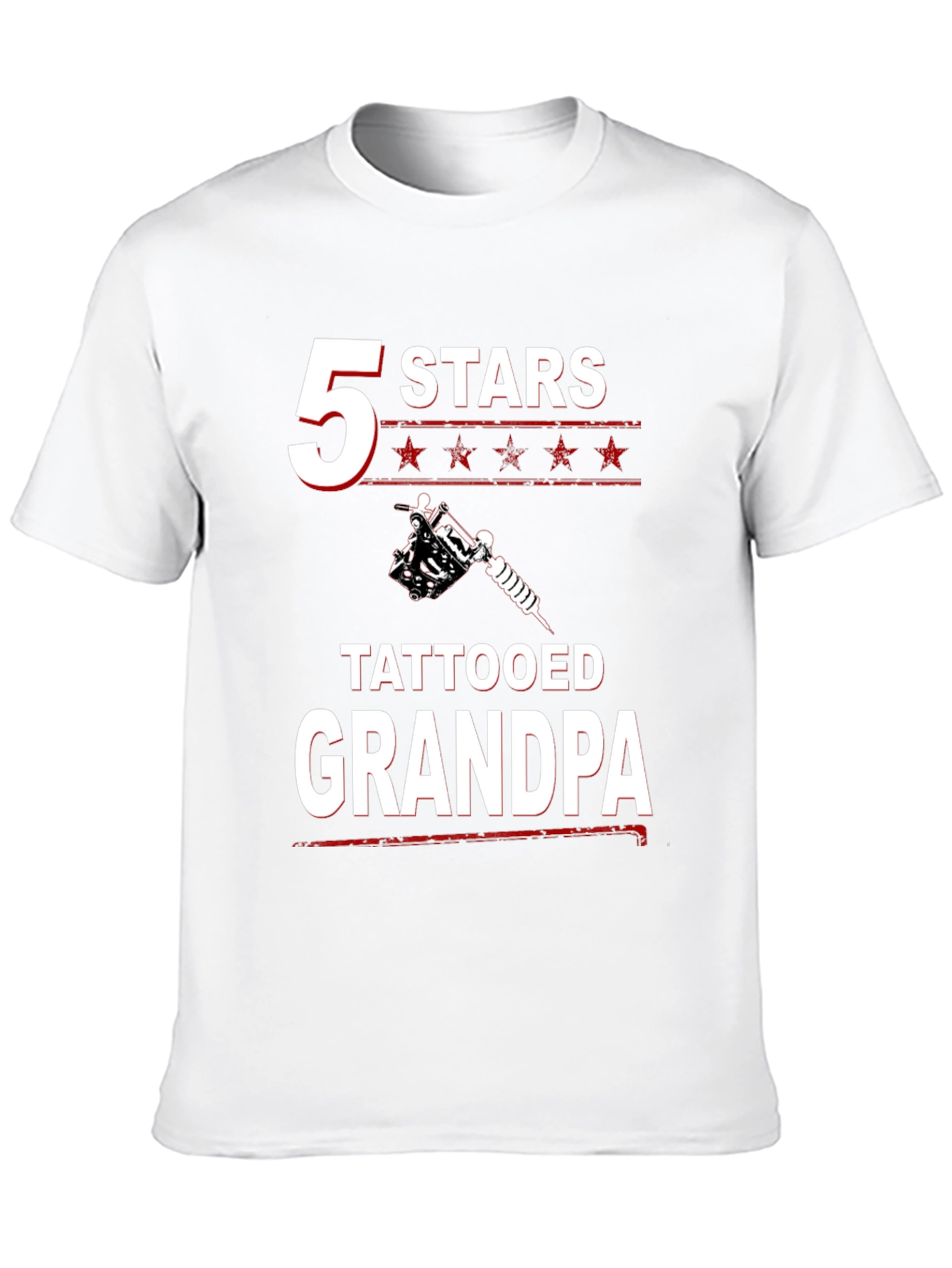 Tattooed Grandpa T-Shirt - 5 Stars Grandfather Gift