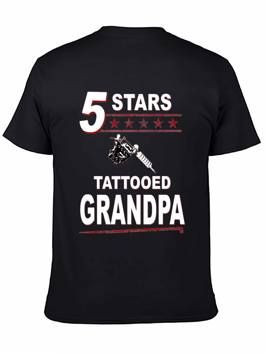 Tattooed Grandpa T-Shirt - 5 Stars Grandfather Gift
