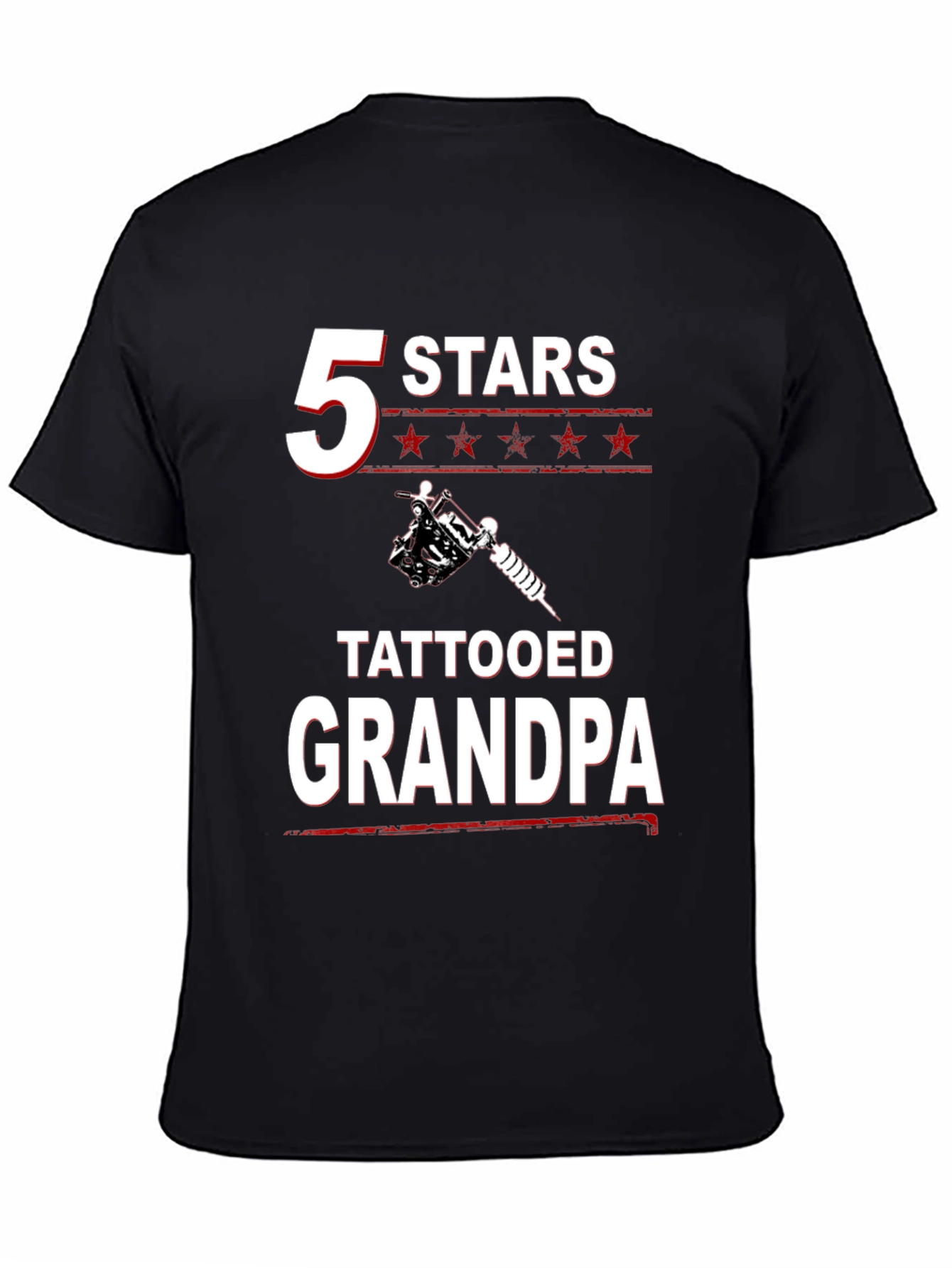Tattooed Grandpa T-Shirt - 5 Stars Grandfather Gift