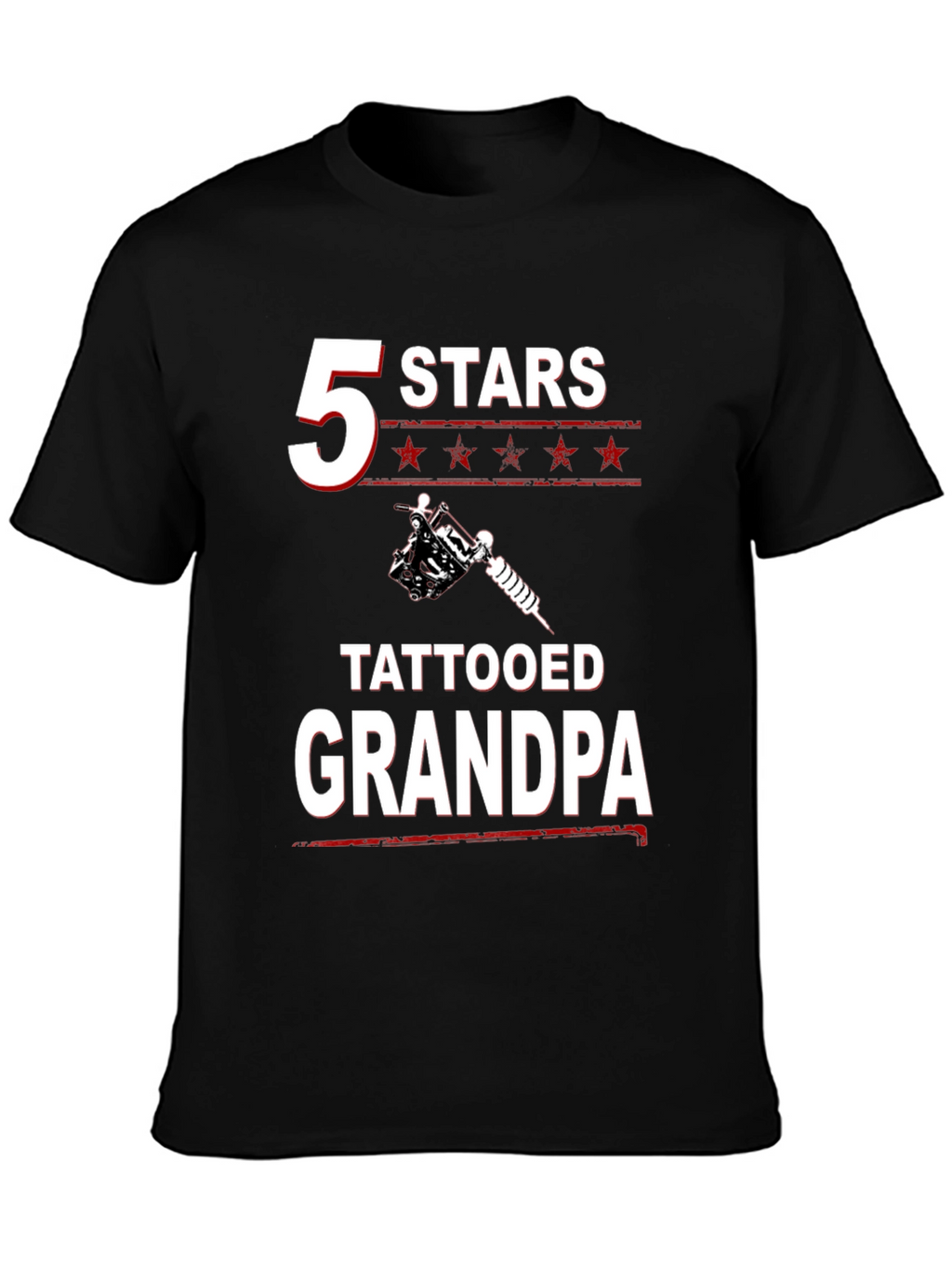 Tattooed Grandpa T-Shirt - 5 Stars Grandfather Gift