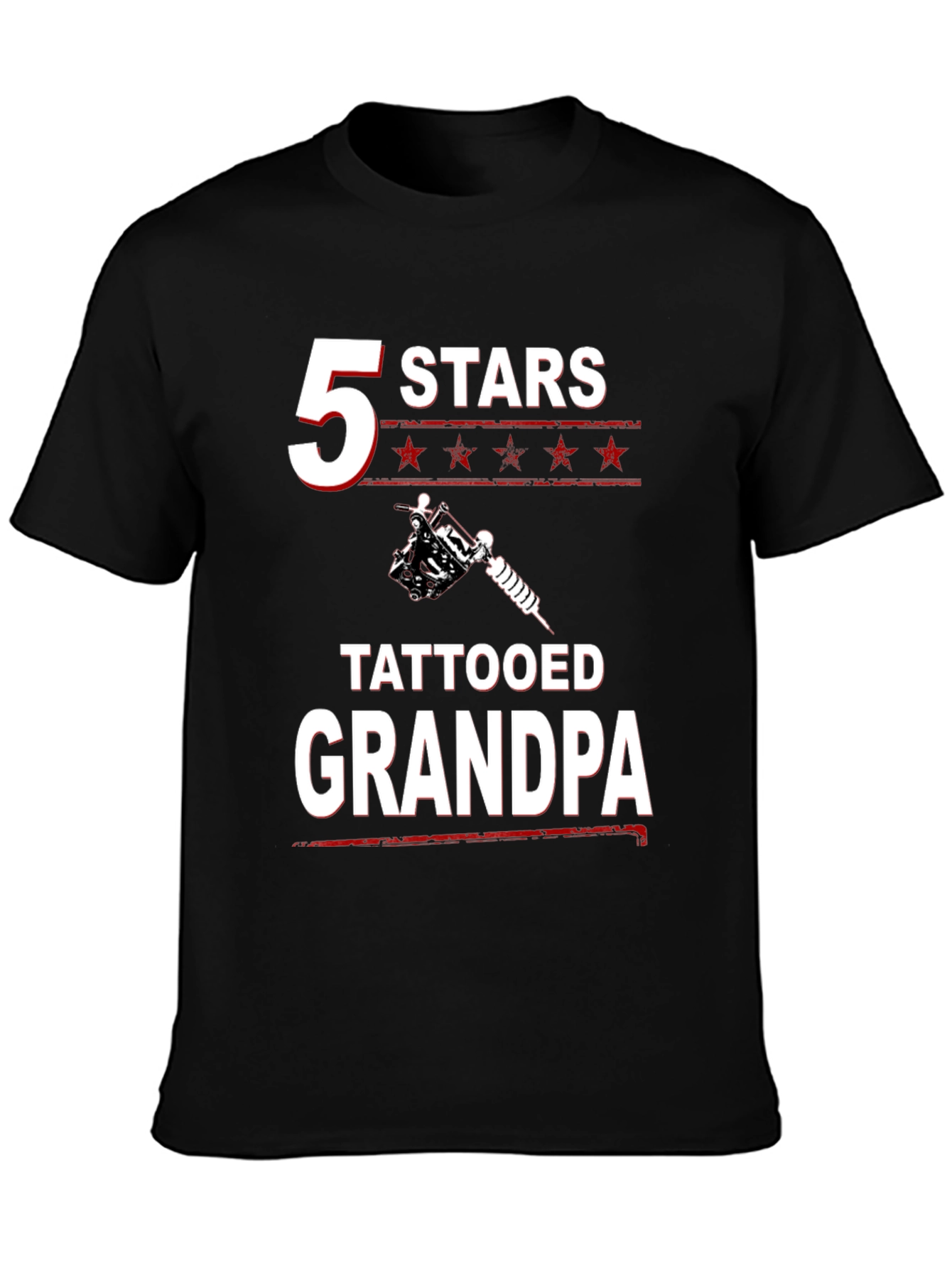 Tattooed Grandpa T-Shirt - 5 Stars Grandfather Gift