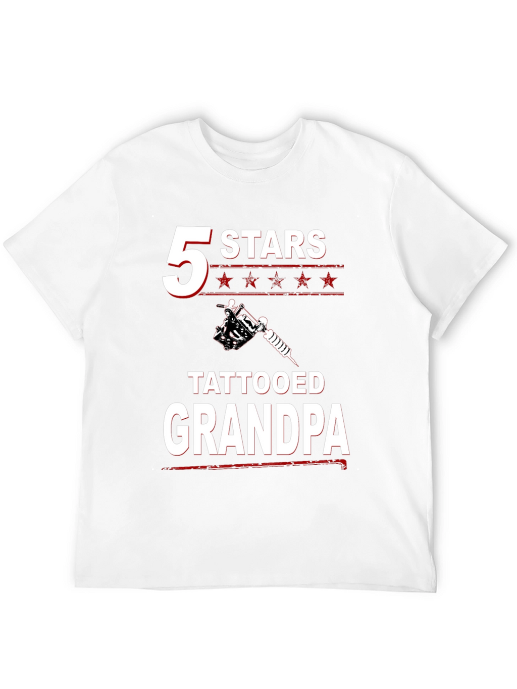 Tattooed Grandpa T-Shirt - 5 Stars Grandfather Gift