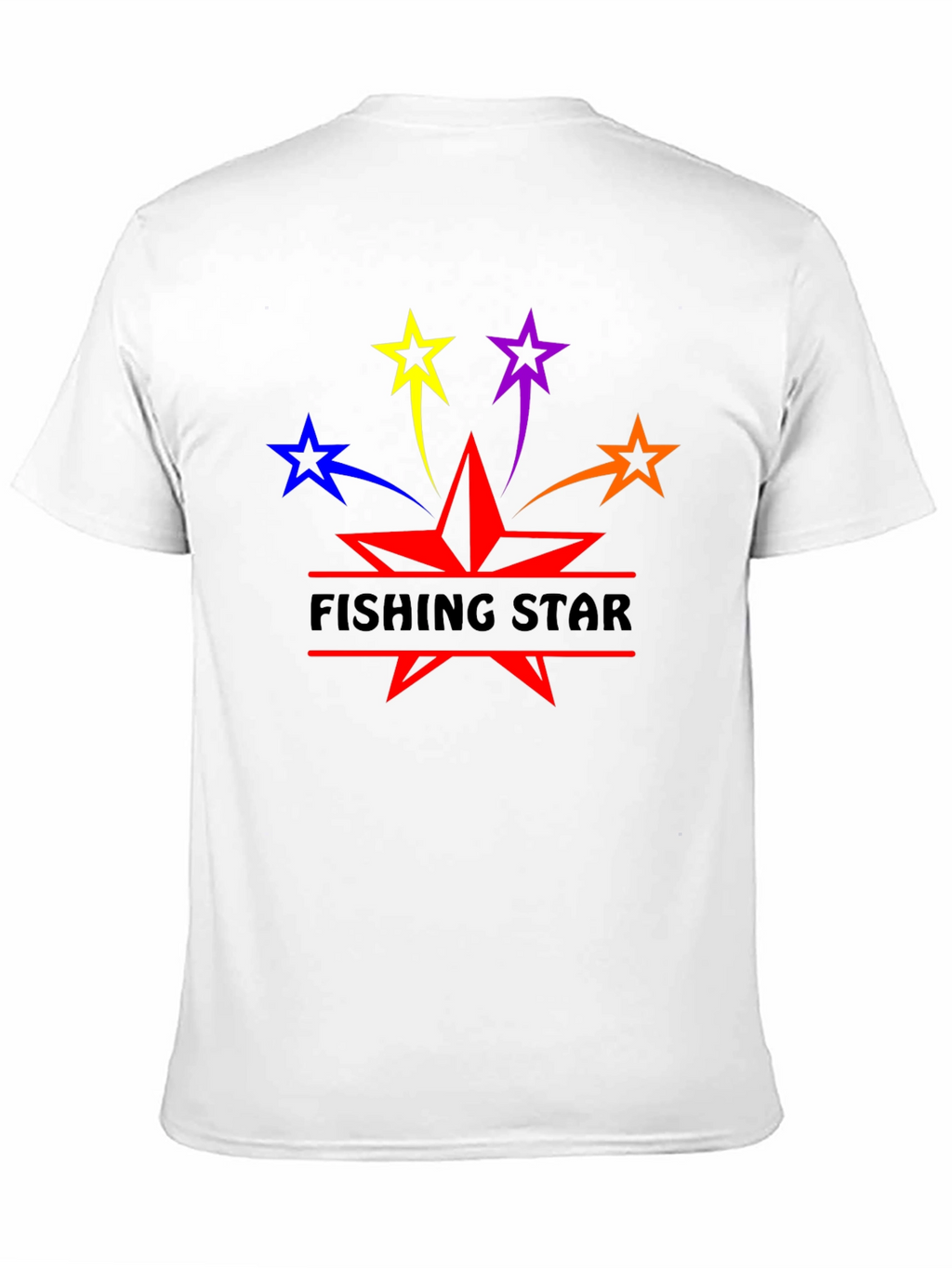 Fishing Star Graphic T-Shirt - Black Cotton Blend