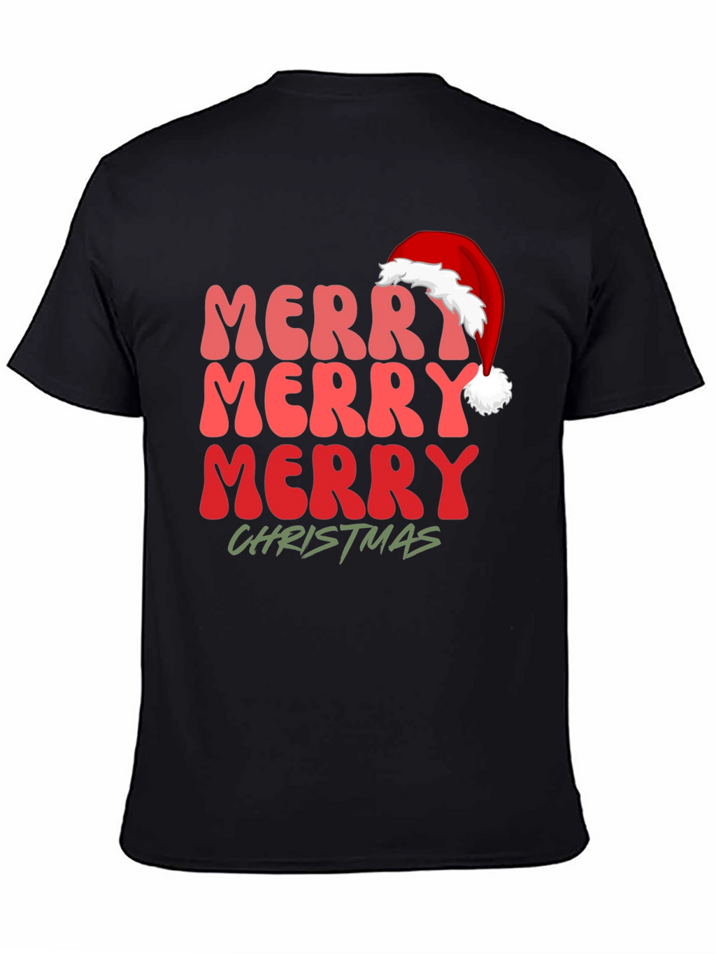 Merry Christmas Santa Hat Graphic Tee