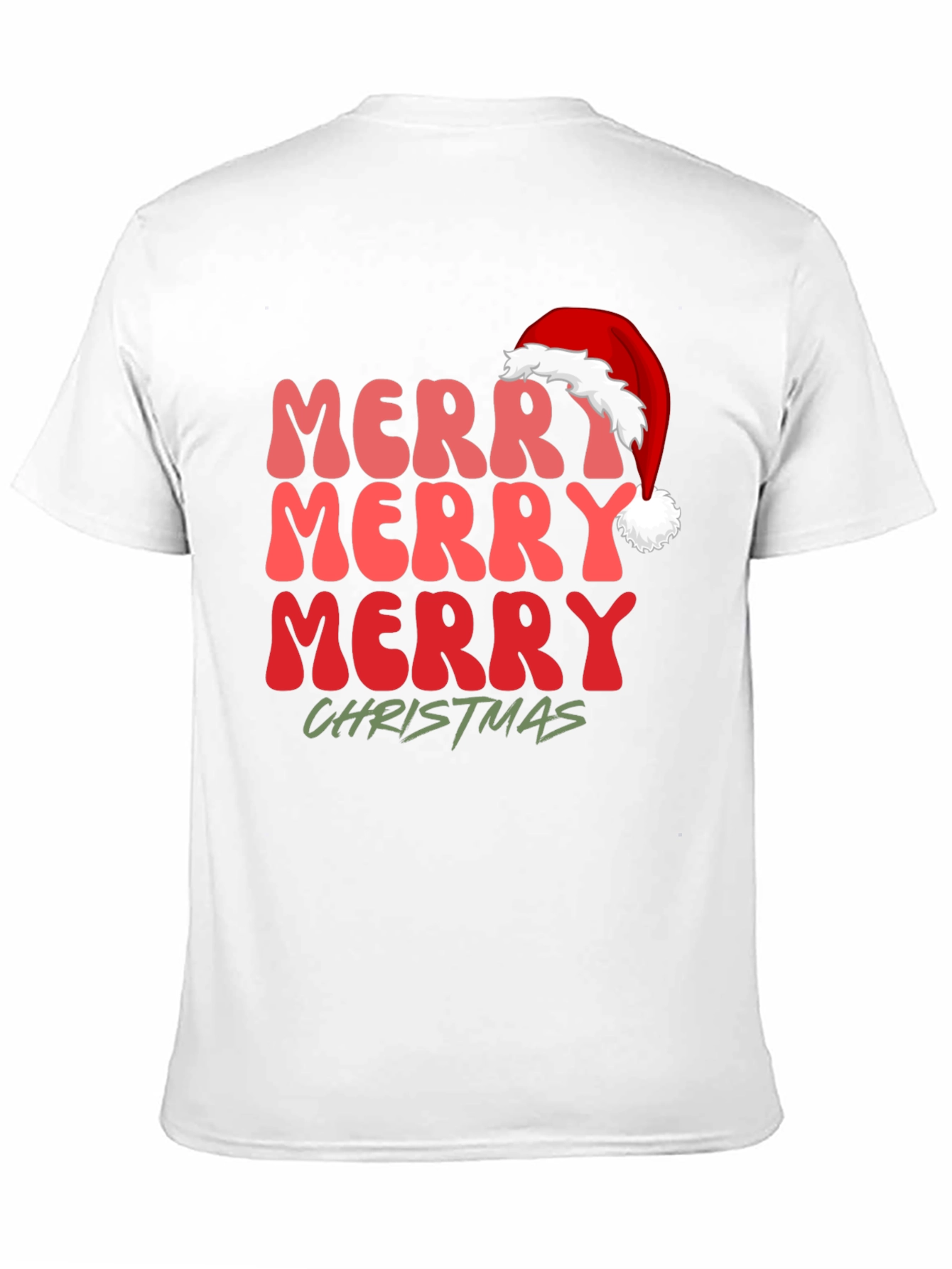 Merry Christmas Santa Hat Graphic Tee