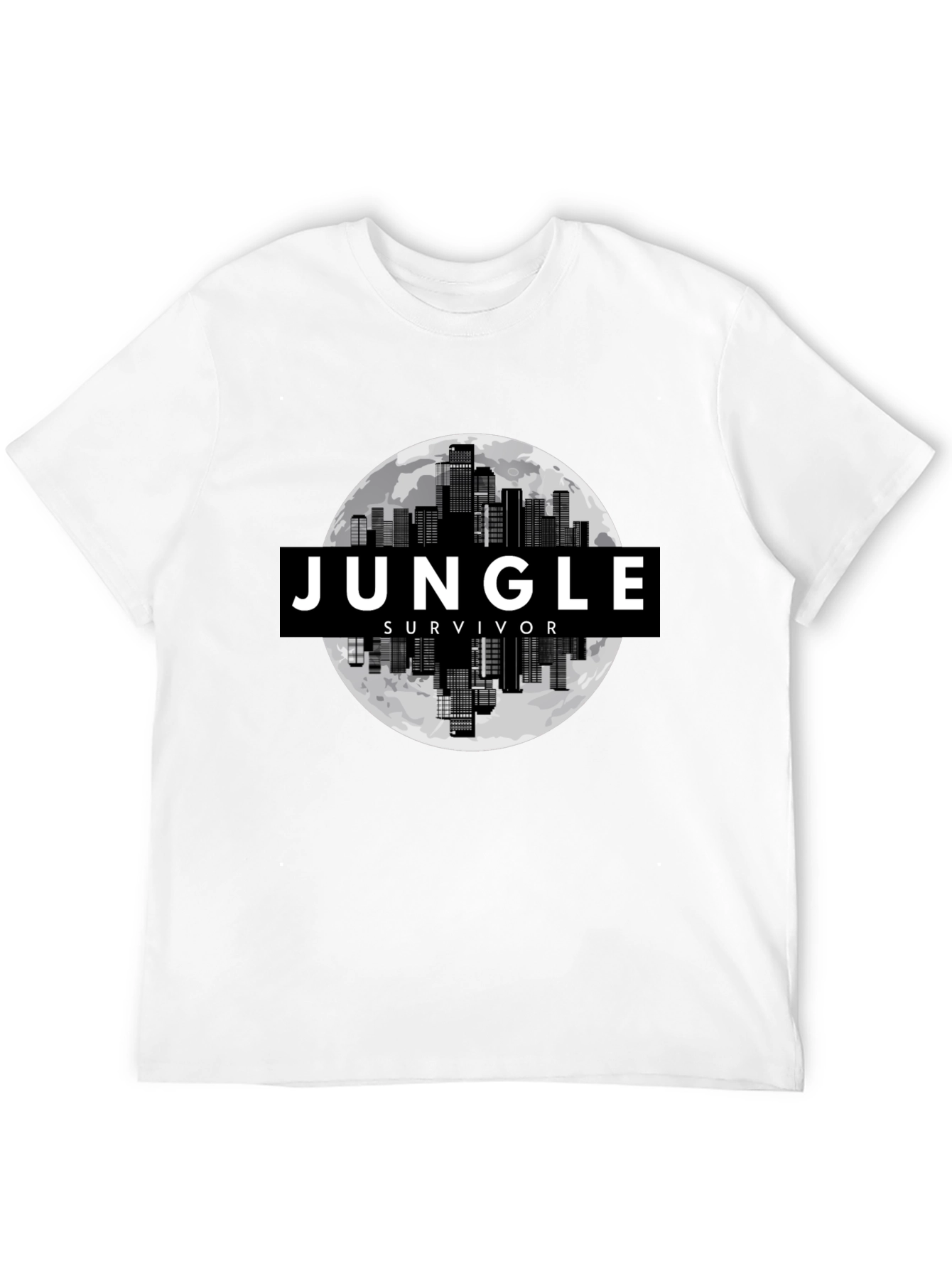 Jungle Survivor Graphic Tee - Urban Cityscape Design