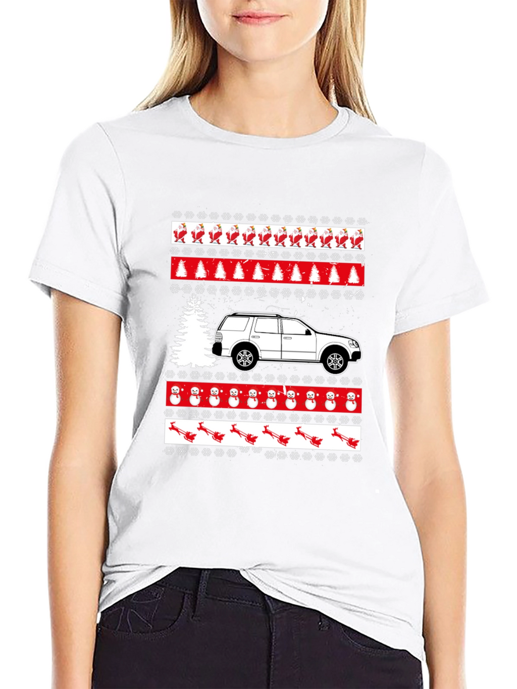 Ugly Christmas SUV T-Shirt - Holiday Vehicle Tee