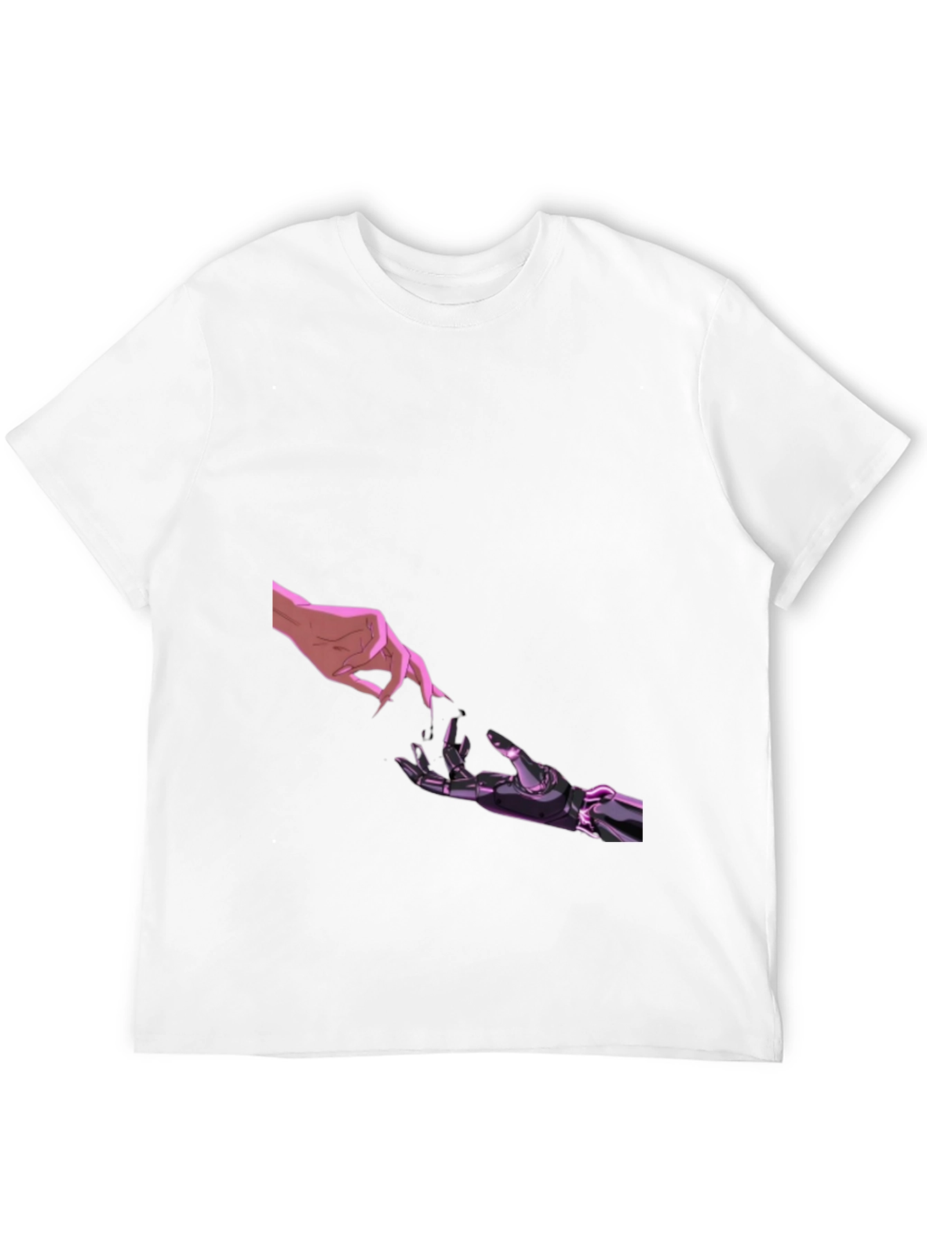 Human & Robot Touch Black T-Shirt