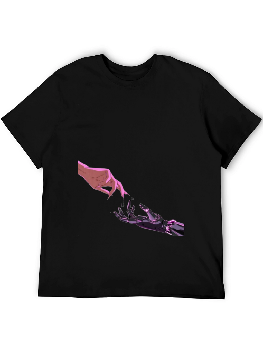 Human & Robot Touch Black T-Shirt