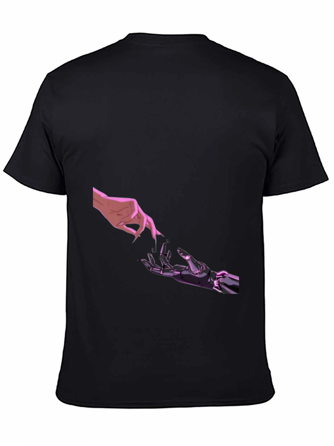 Human & Robot Touch Black T-Shirt