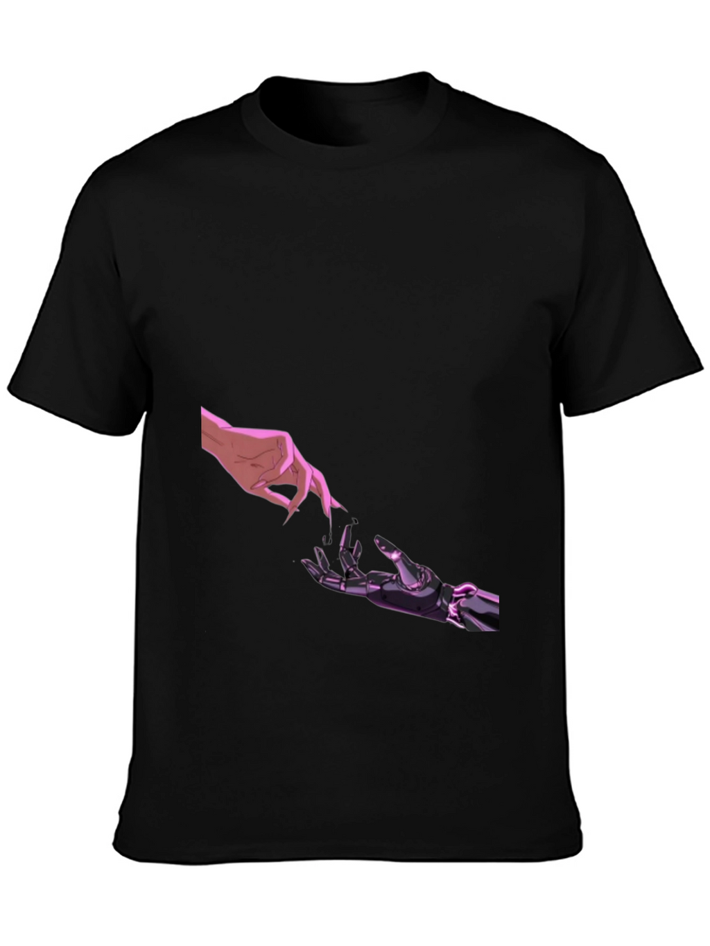 Human & Robot Touch Black T-Shirt