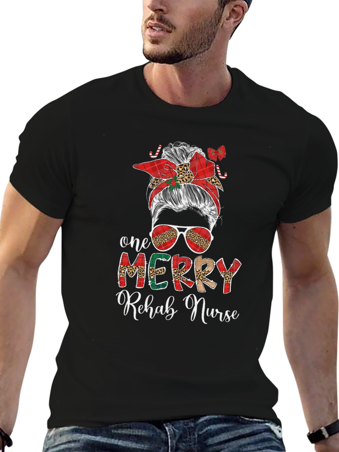 One Merry Rehab Nurse Christmas T-Shirt