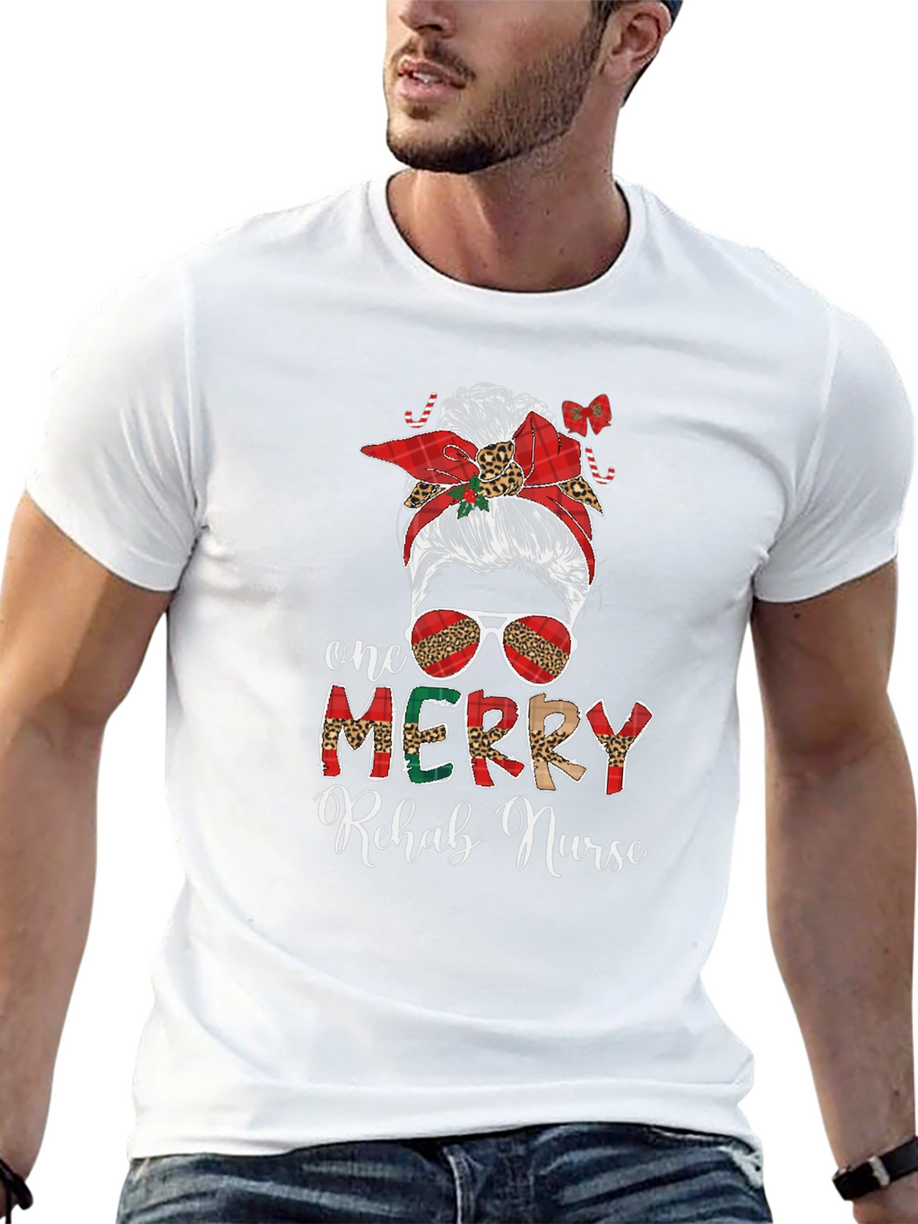 One Merry Rehab Nurse Christmas T-Shirt