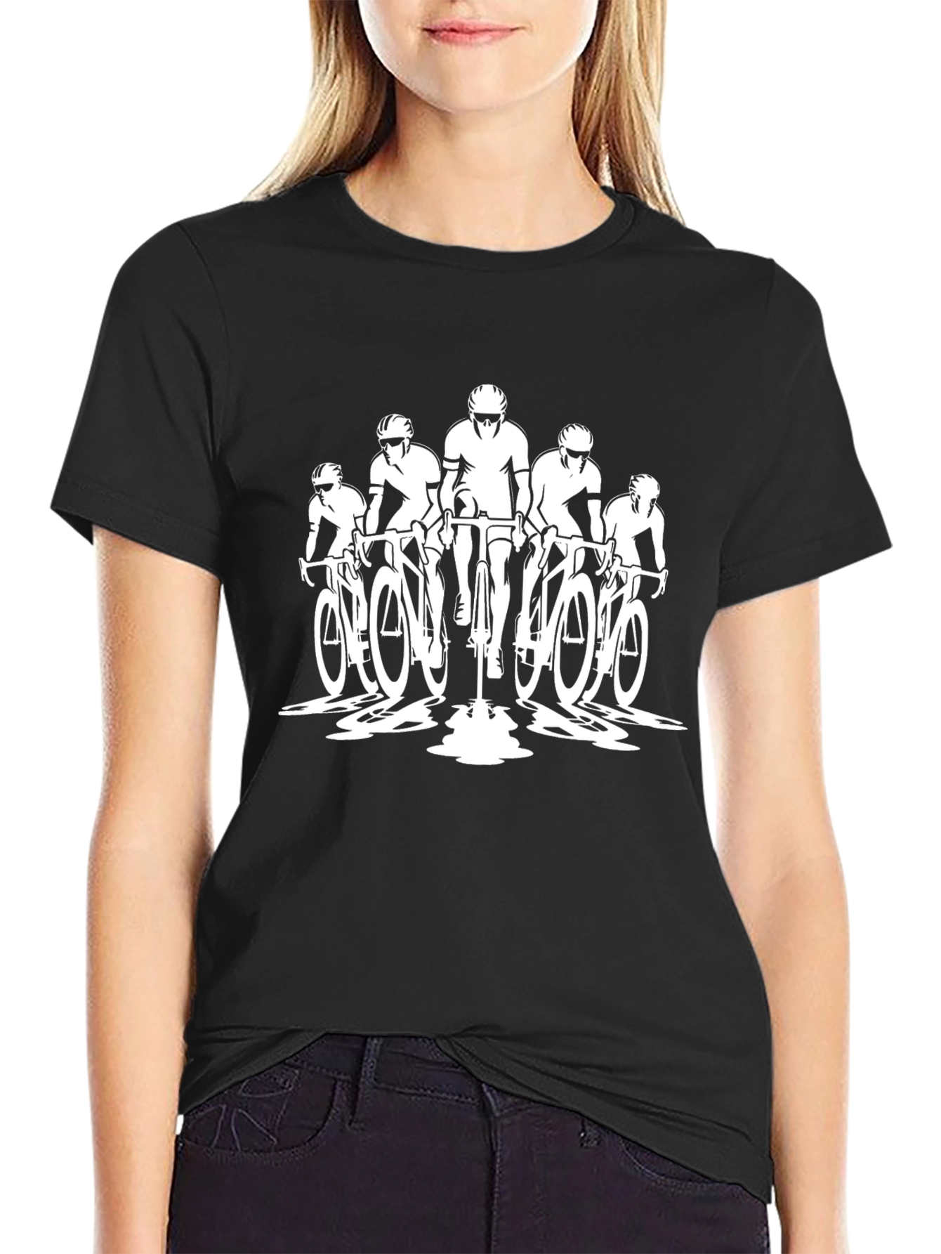 Cyclist Silhouette Black T-Shirt