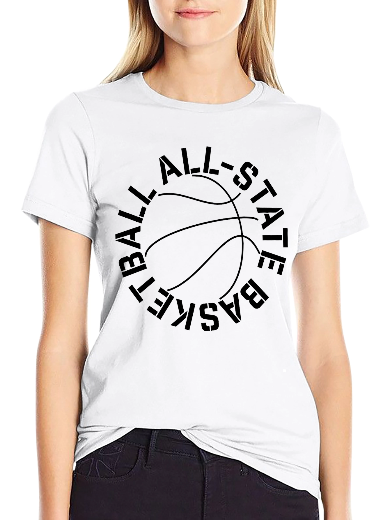 Basketball All-Star State Tee - Black Graphic T-Shirt