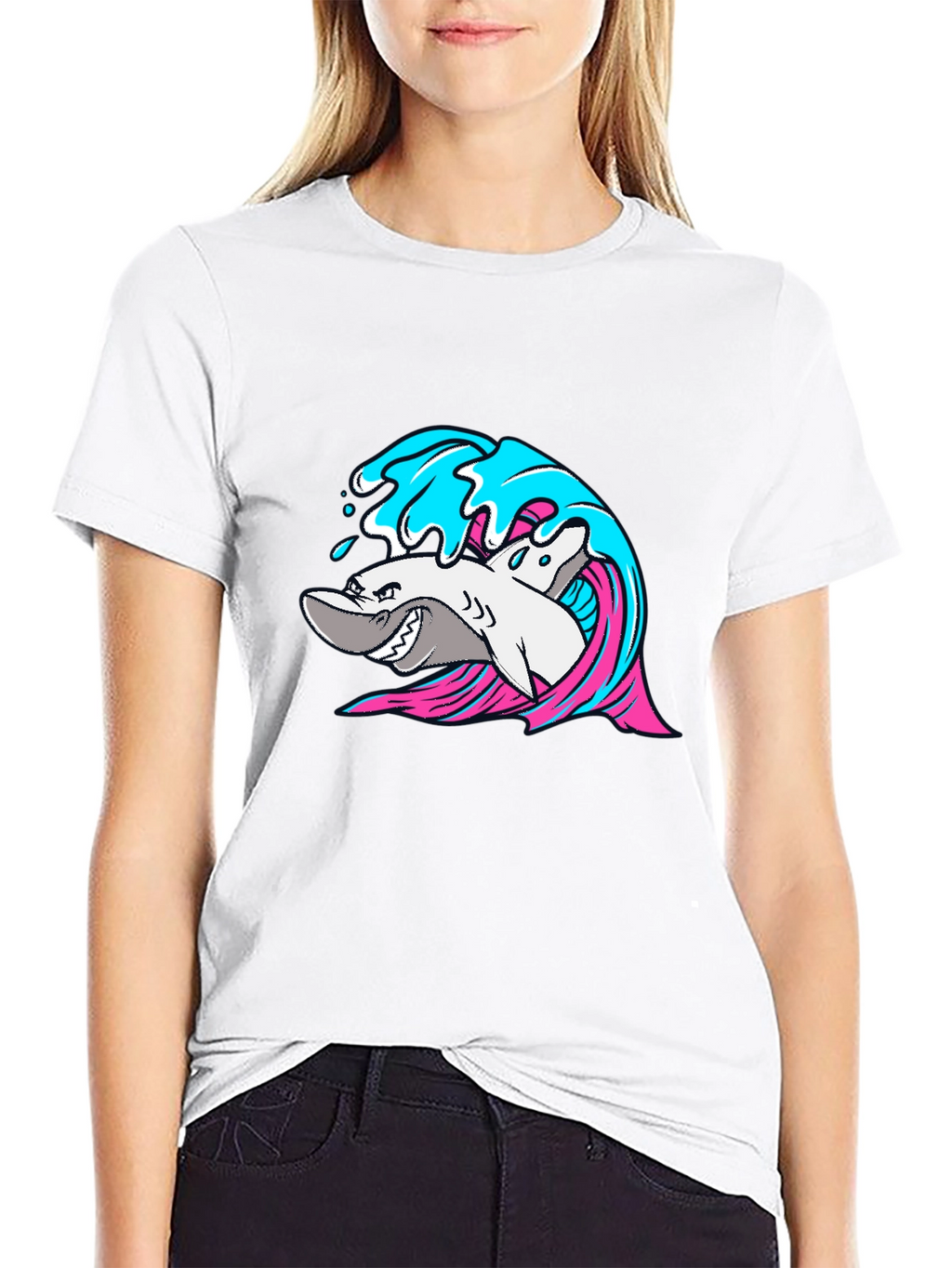 Shark Wave Graphic T-Shirt - Cool Sea Life Tee