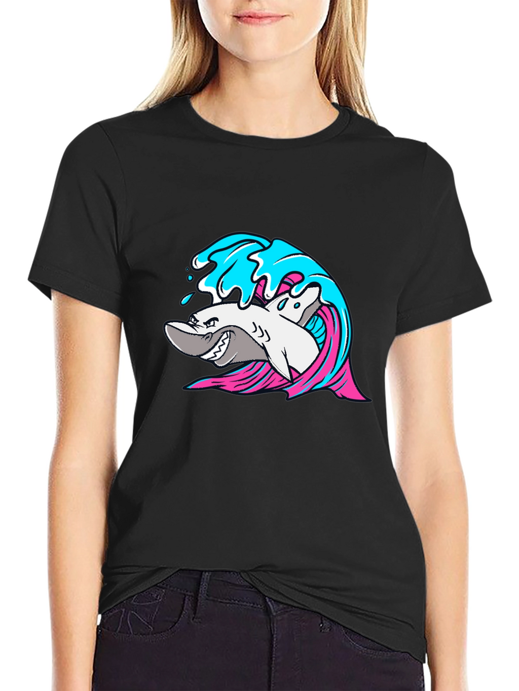 Shark Wave Graphic T-Shirt - Cool Sea Life Tee