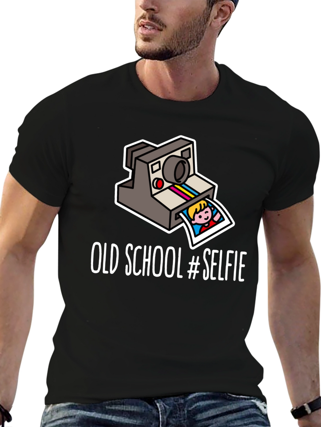 Old School Selfie T-Shirt - Retro Instant Camera Design