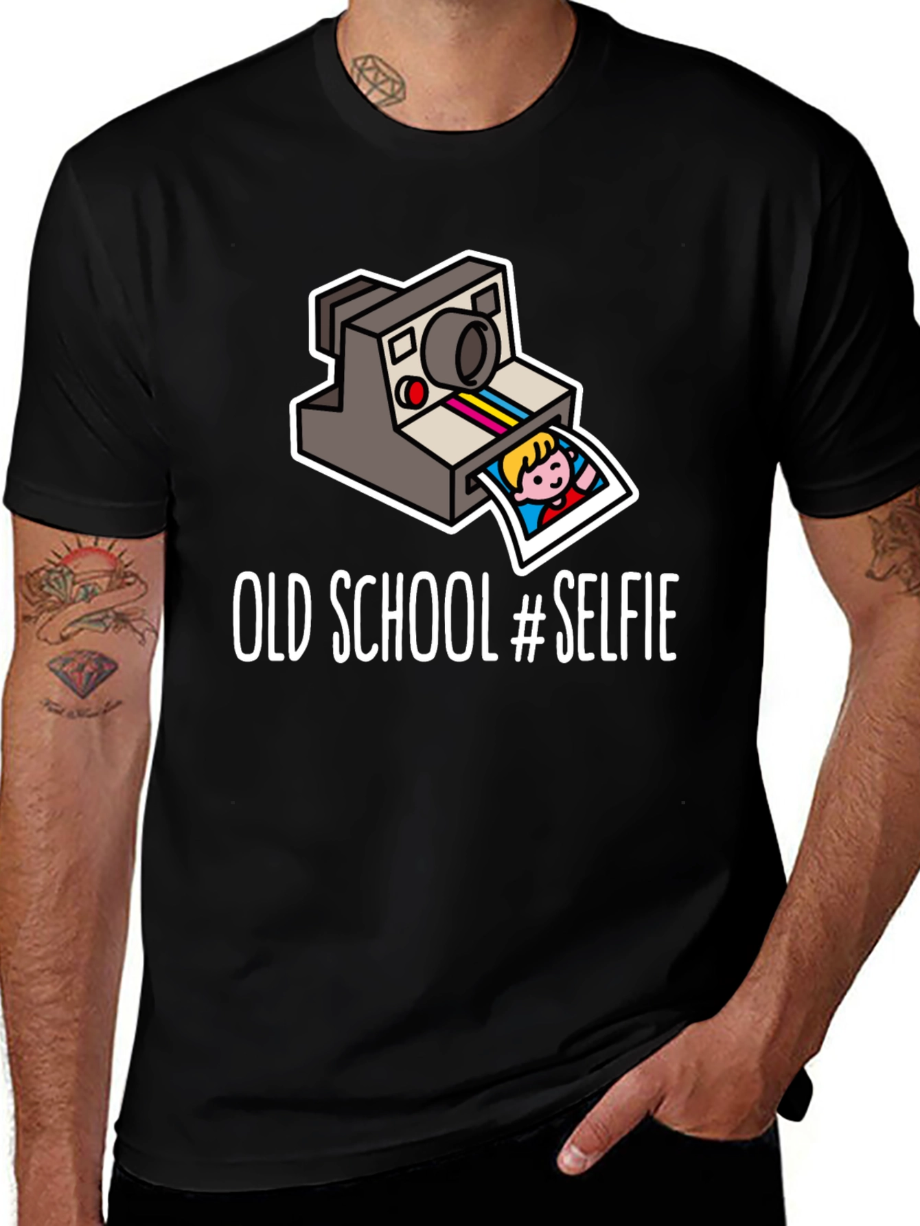 Old School Selfie T-Shirt - Retro Instant Camera Design