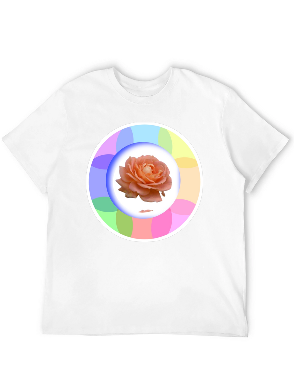 Rose Circle Graphic Black T-Shirt