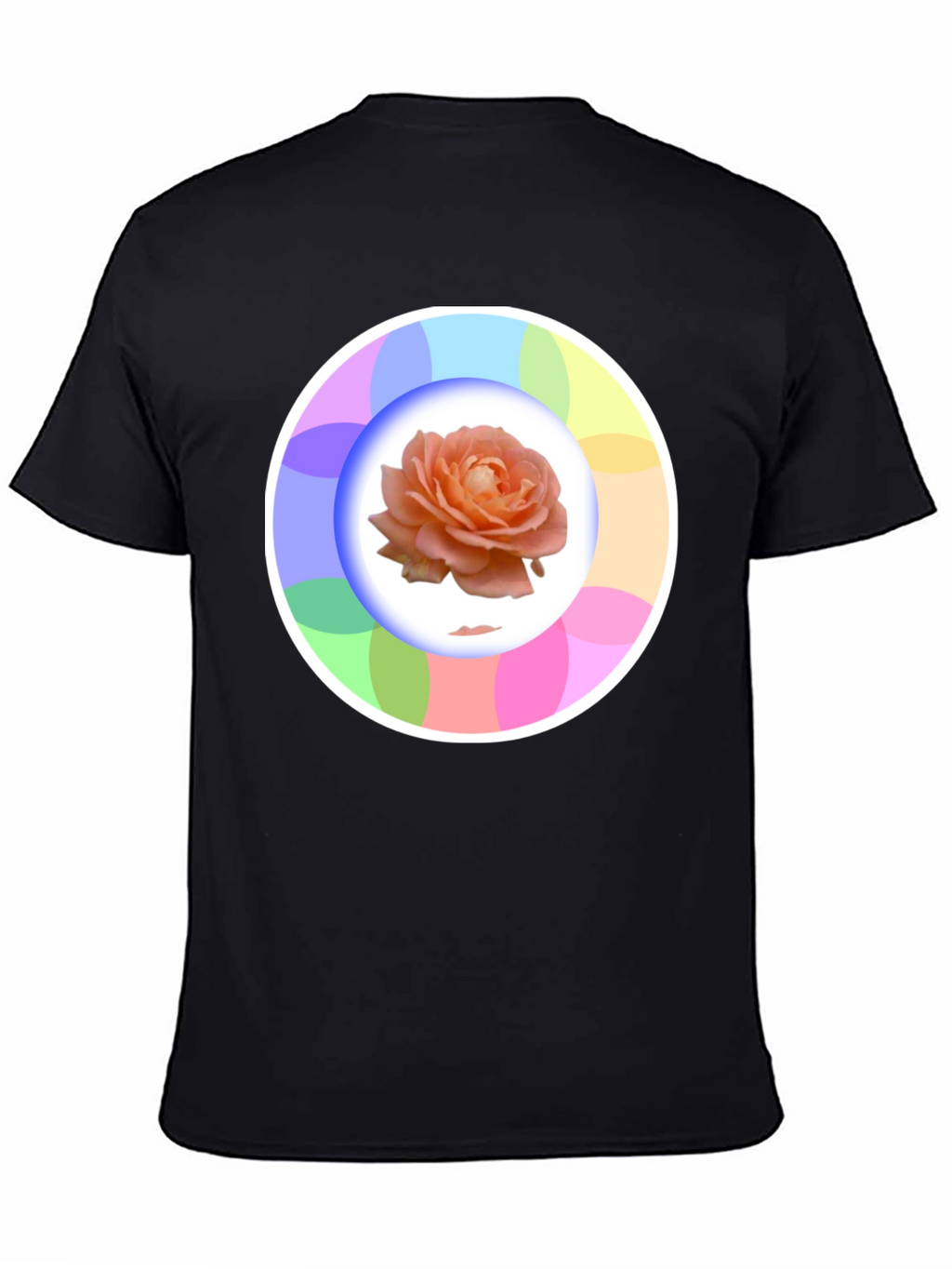 Rose Circle Graphic Black T-Shirt
