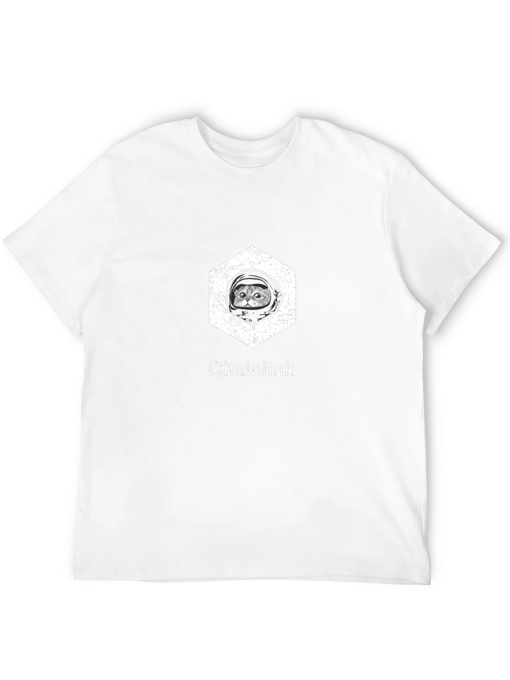 Chainlink Cat Astronaut Graphic T-Shirt