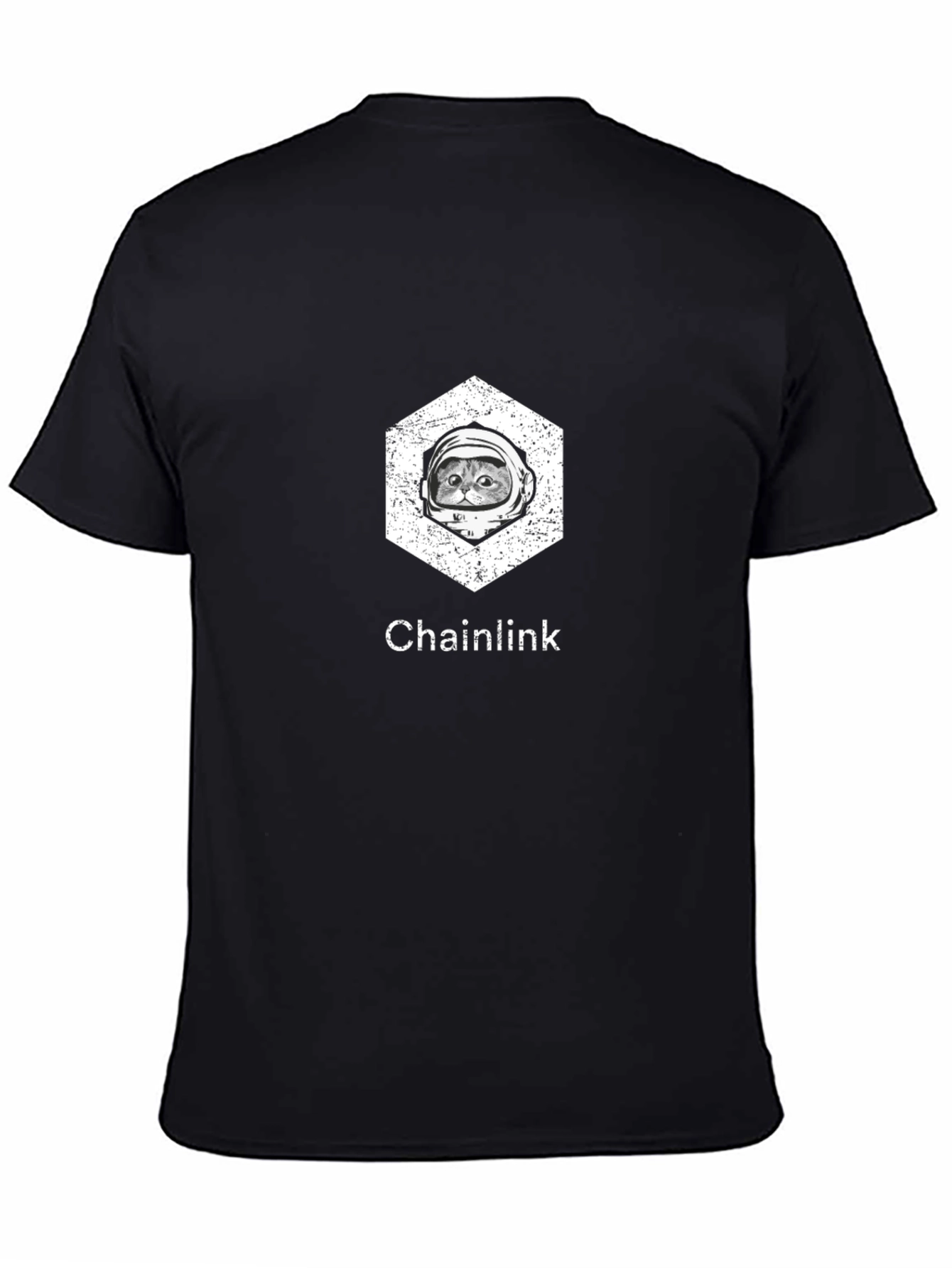 Chainlink Cat Astronaut Graphic T-Shirt