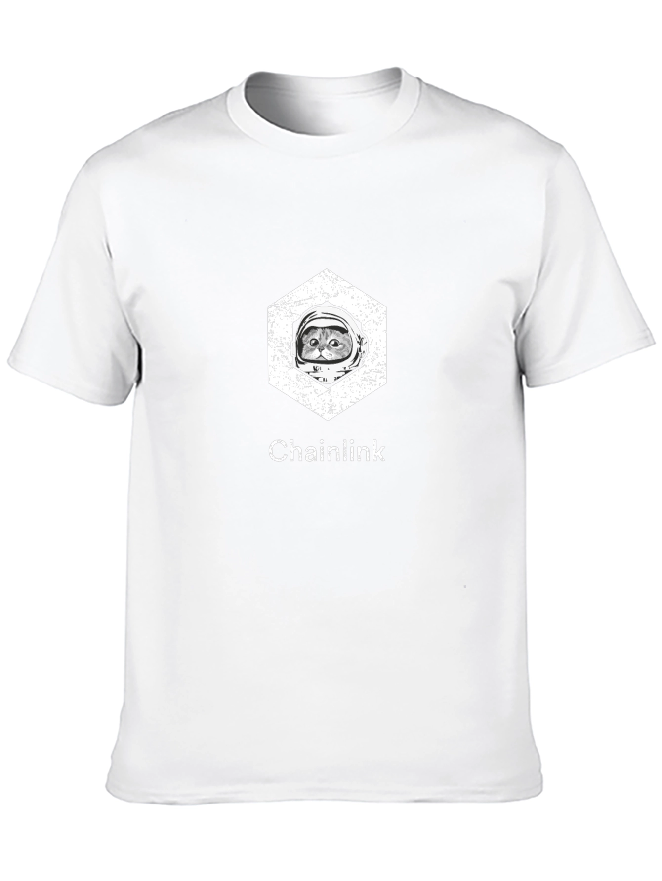 Chainlink Cat Astronaut Graphic T-Shirt