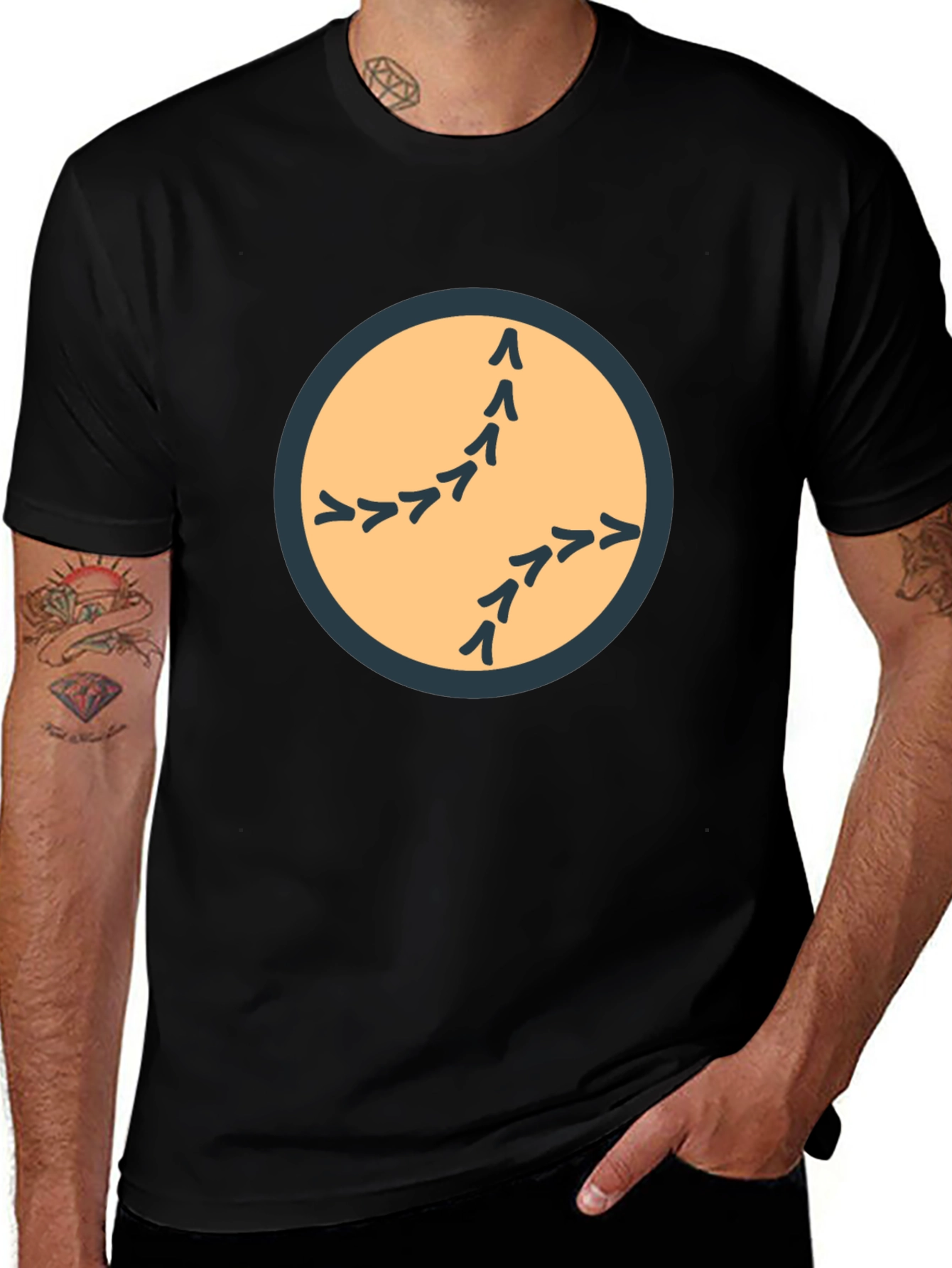 Bird Tracks Graphic Tee - Black