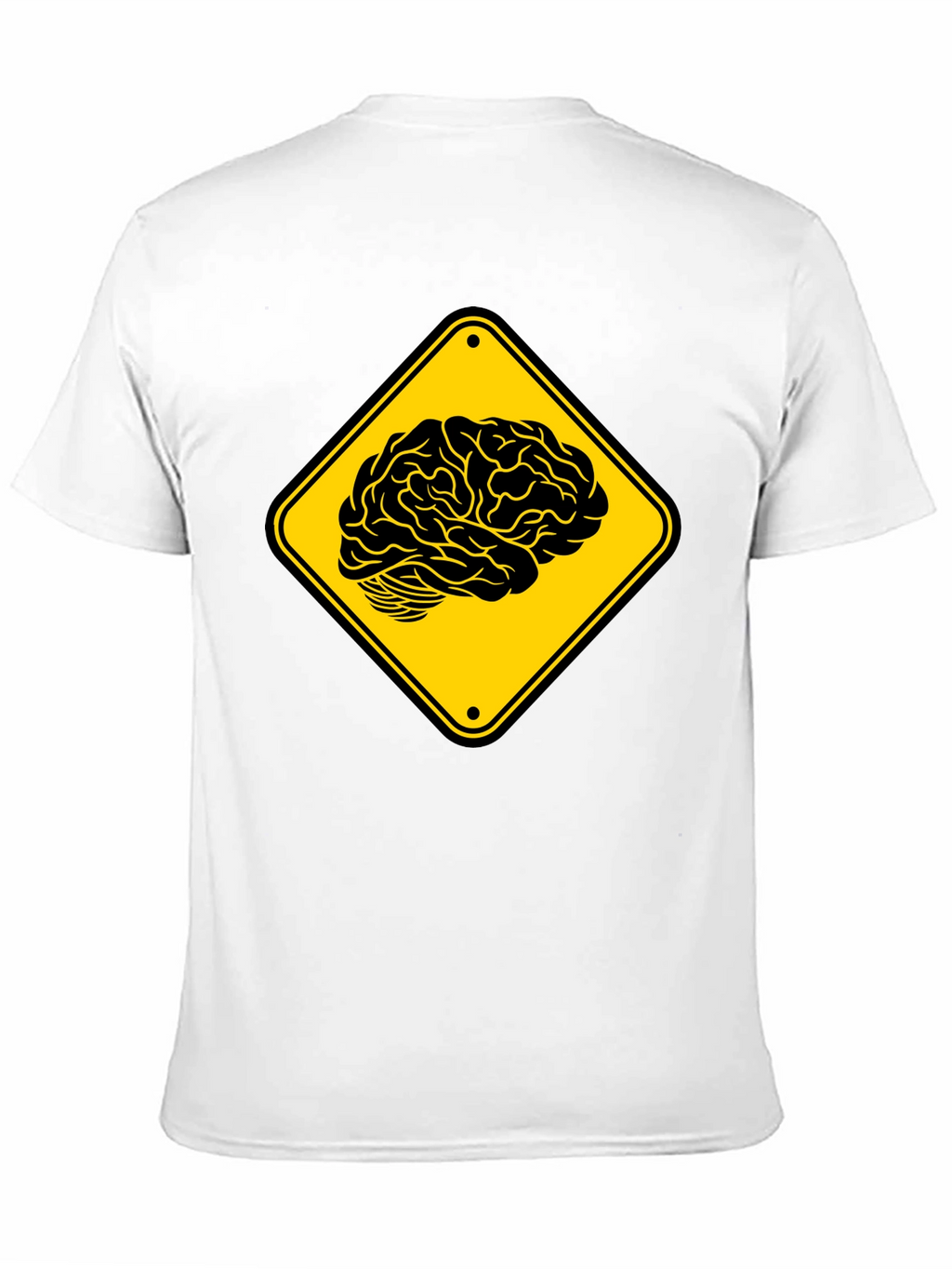 Brain Warning T-Shirt - Black Cotton Tee