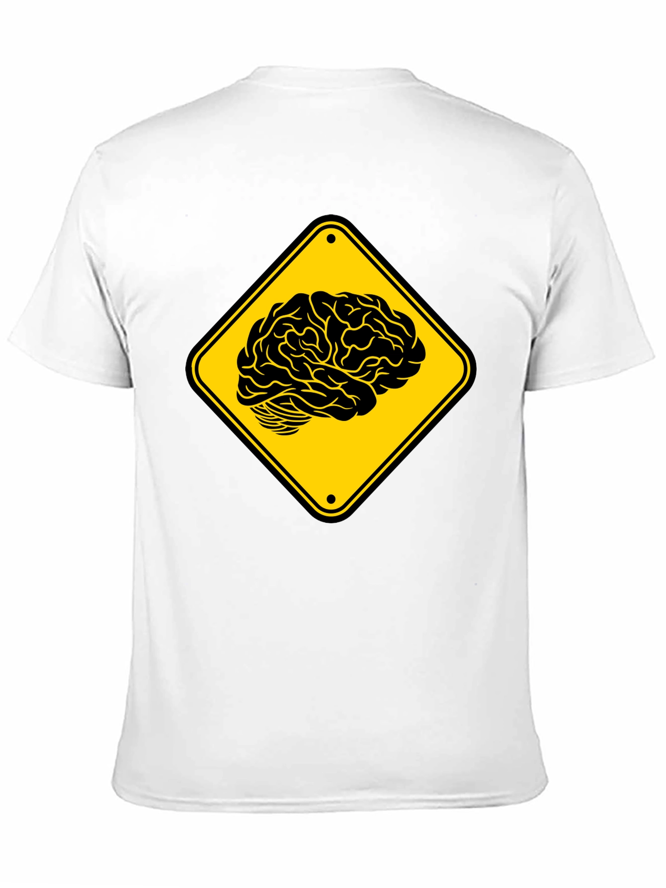Brain Warning T-Shirt - Black Cotton Tee