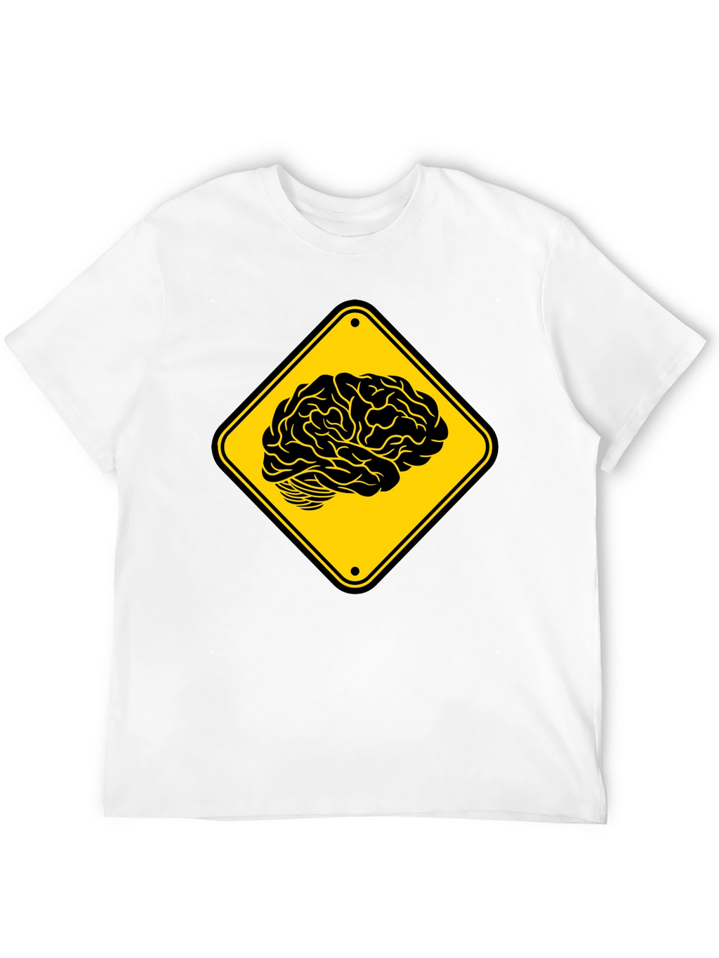 Brain Warning T-Shirt - Black Cotton Tee