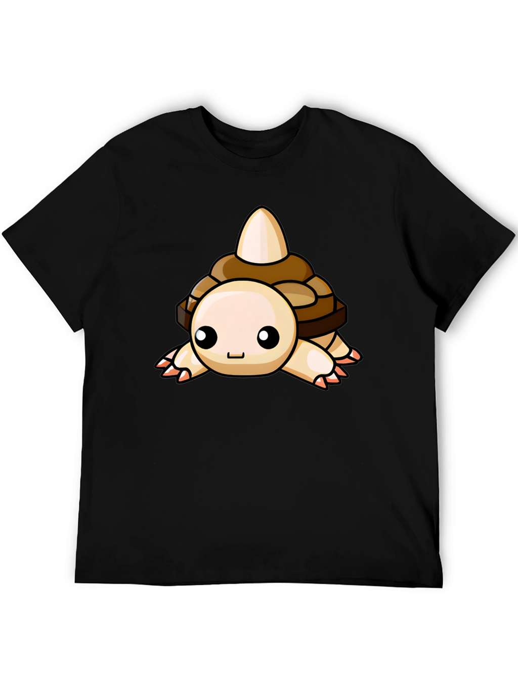 Cute Cartoon Turtle Graphic Black T-Shirt