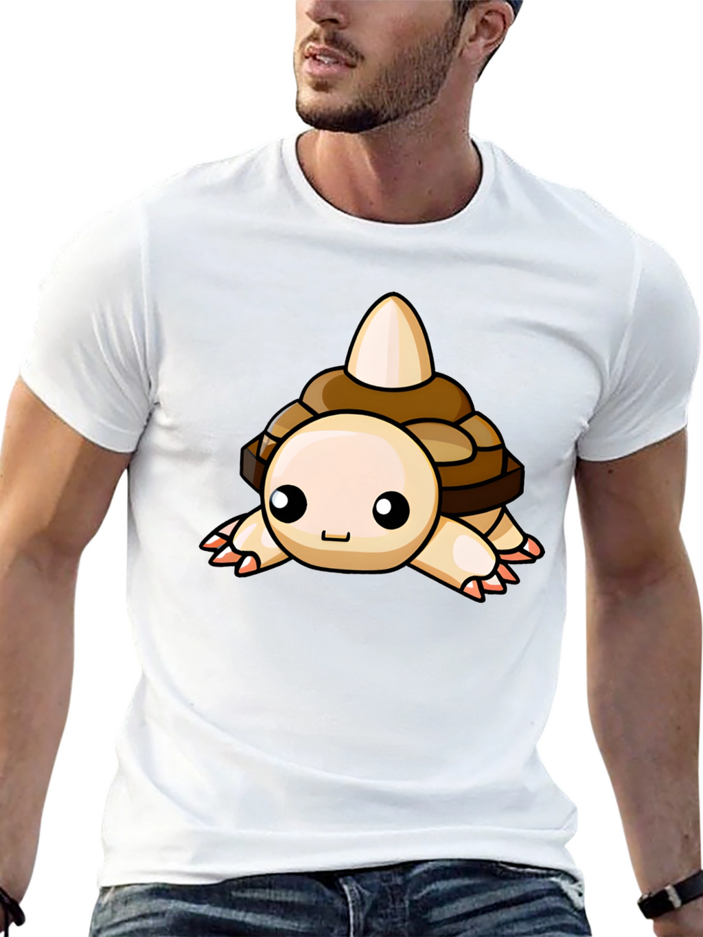 Cute Cartoon Turtle Graphic Black T-Shirt