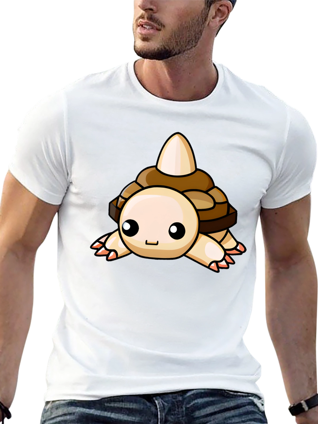Cute Cartoon Turtle Graphic Black T-Shirt