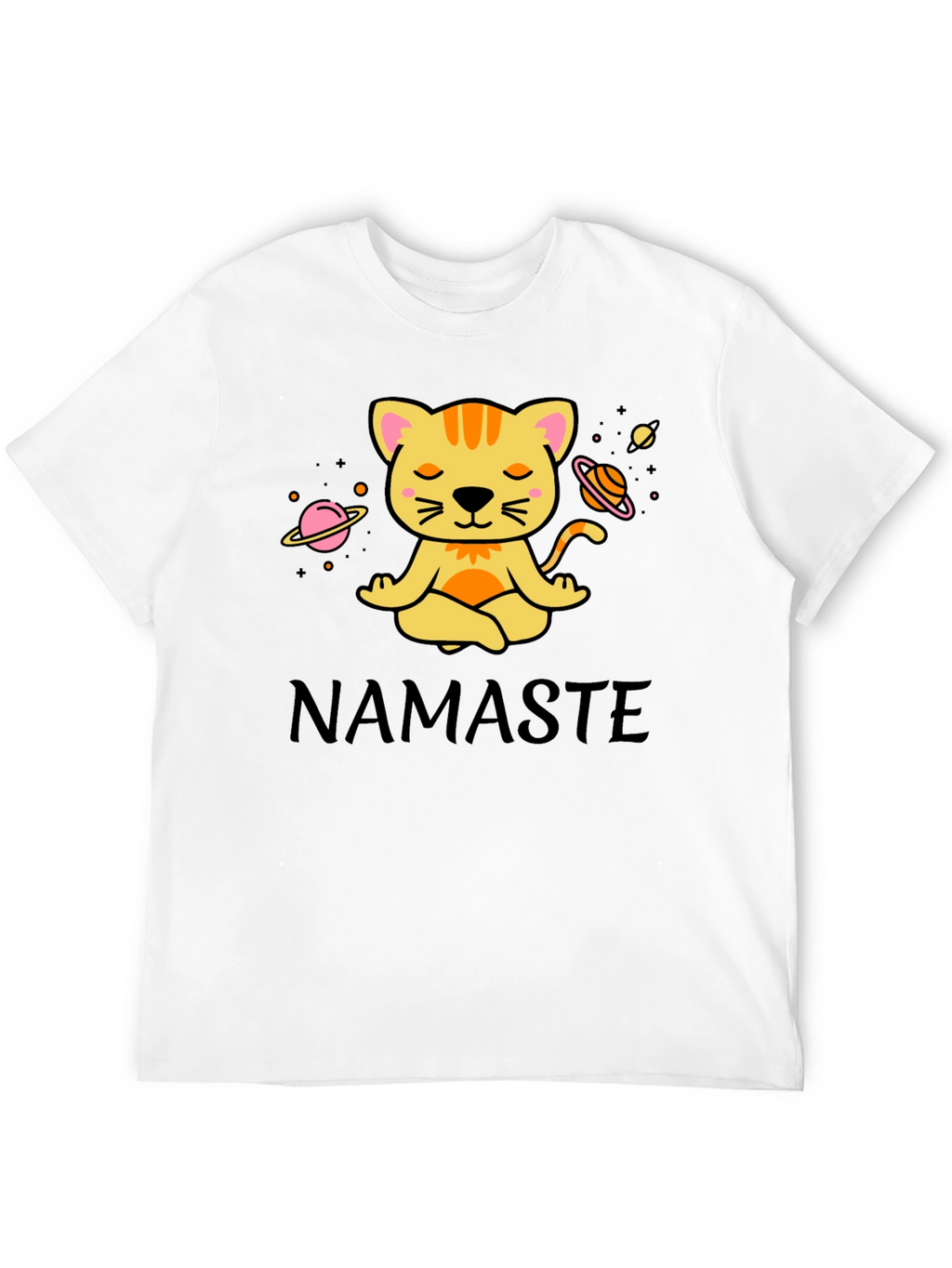 Namaste Cat Space Meditation T-Shirt