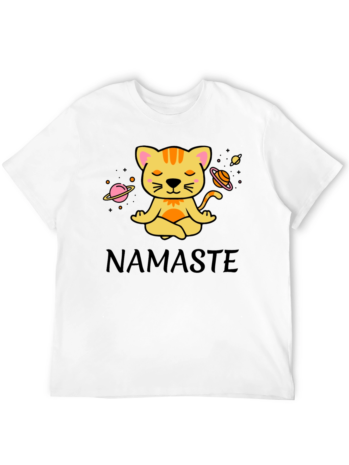 Namaste Cat Space Meditation T-Shirt