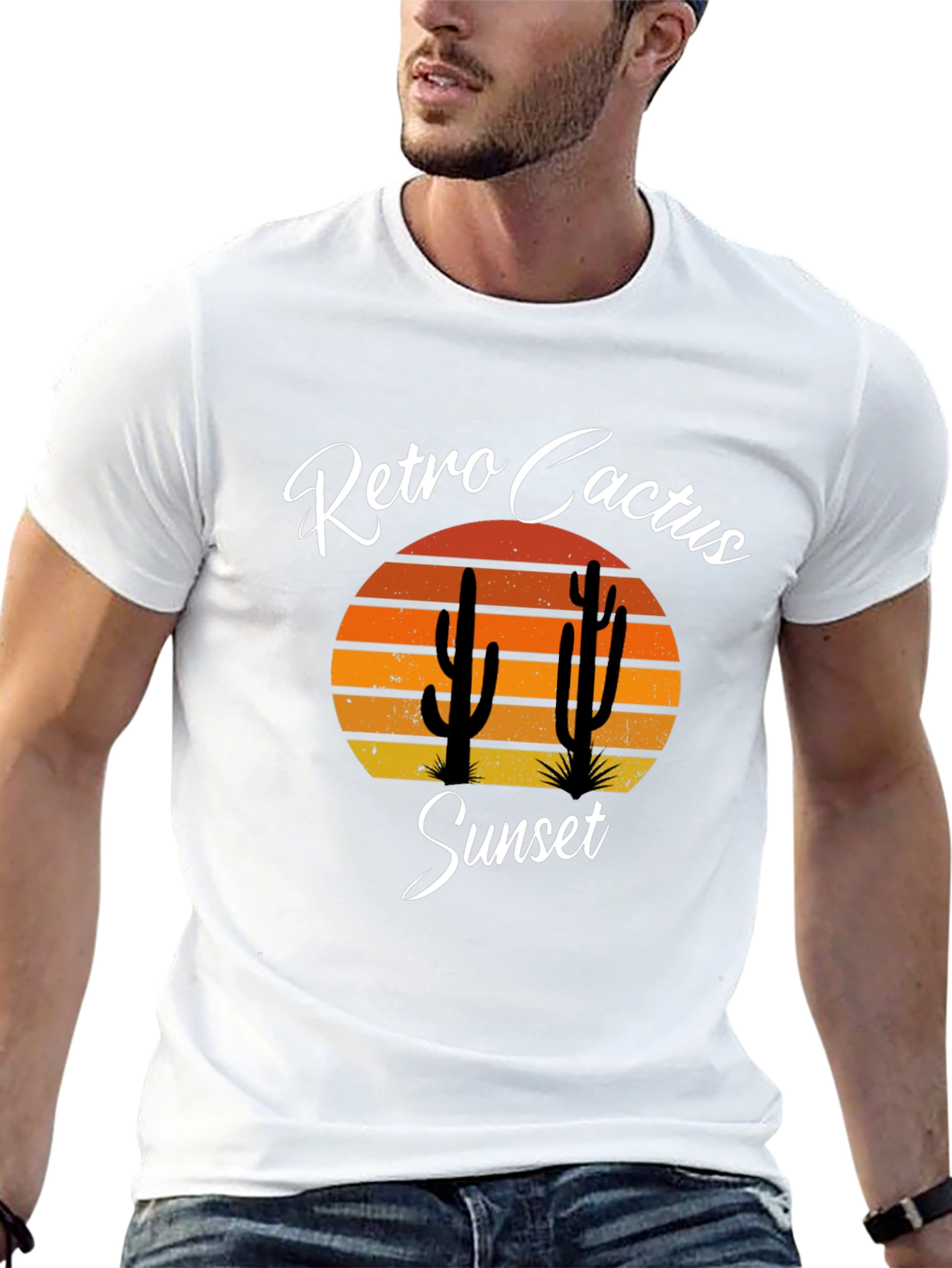 Retro Cactus Sunset Graphic Tee