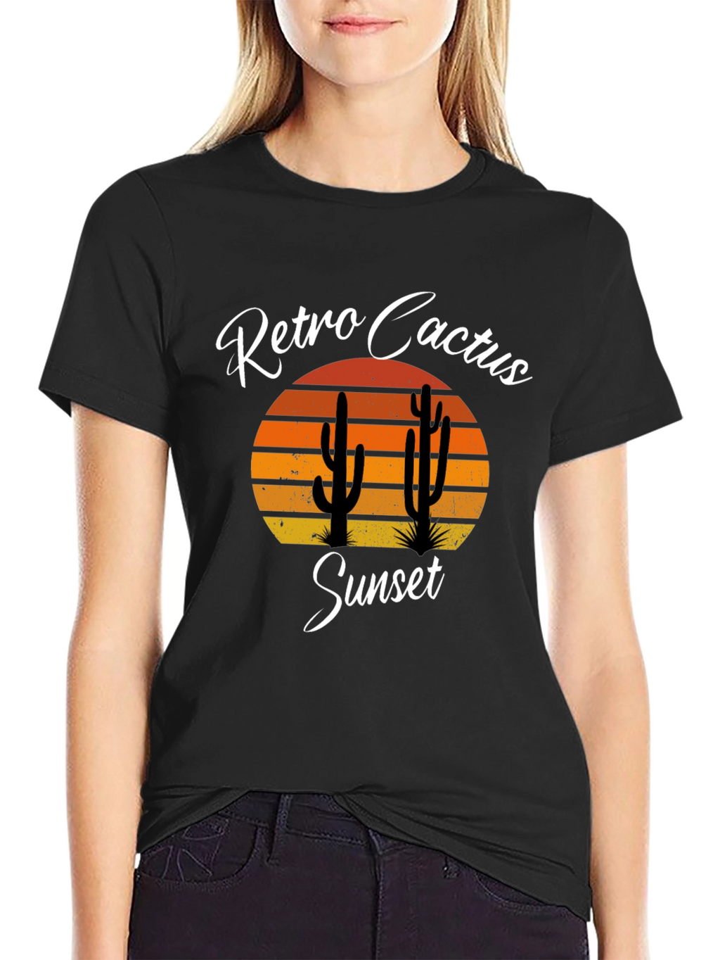Retro Cactus Sunset Graphic Tee