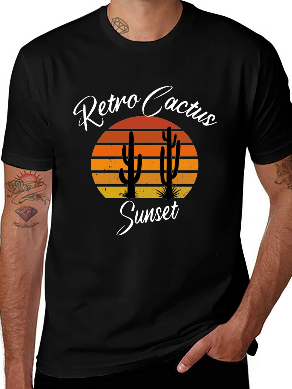 Retro Cactus Sunset Graphic Tee