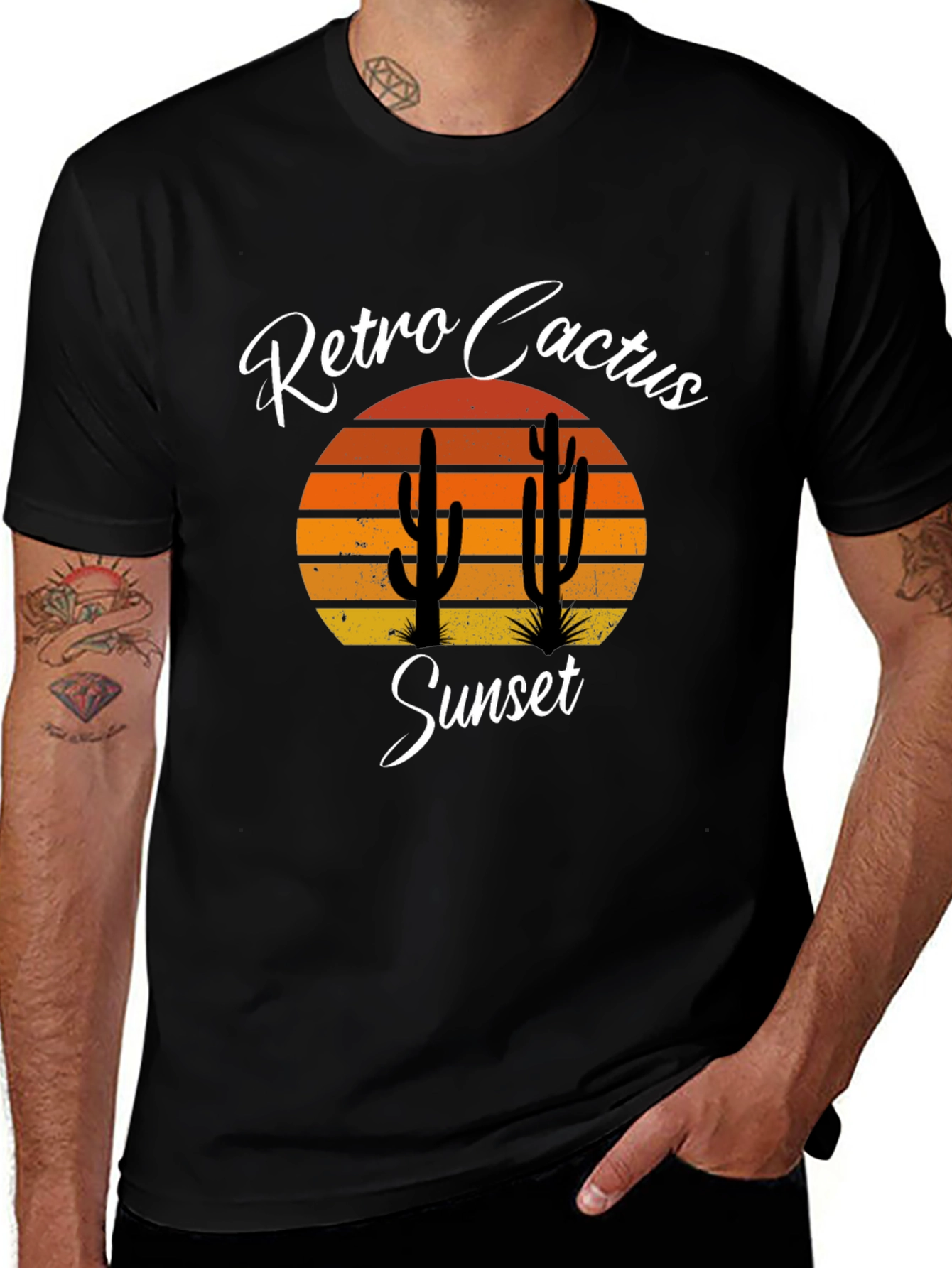 Retro Cactus Sunset Graphic Tee